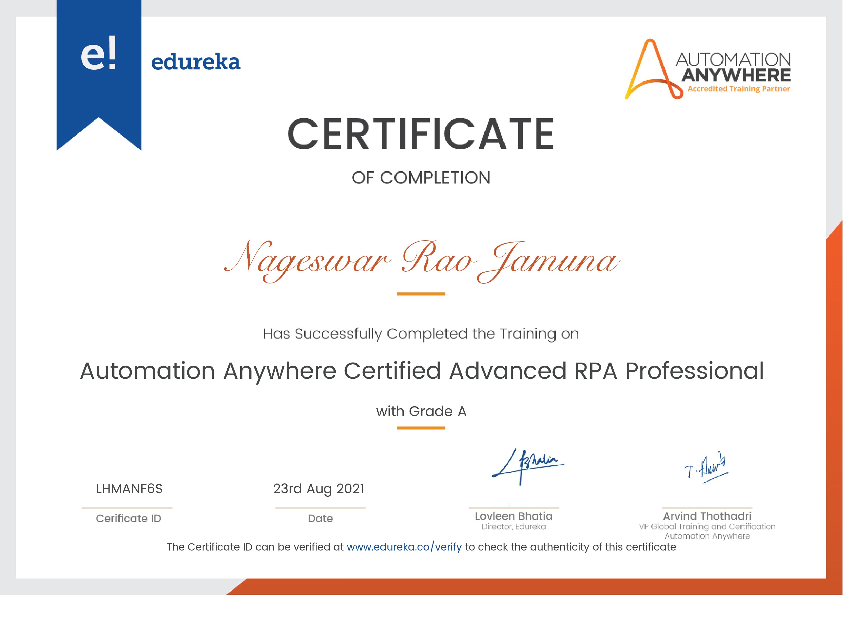 certificate!