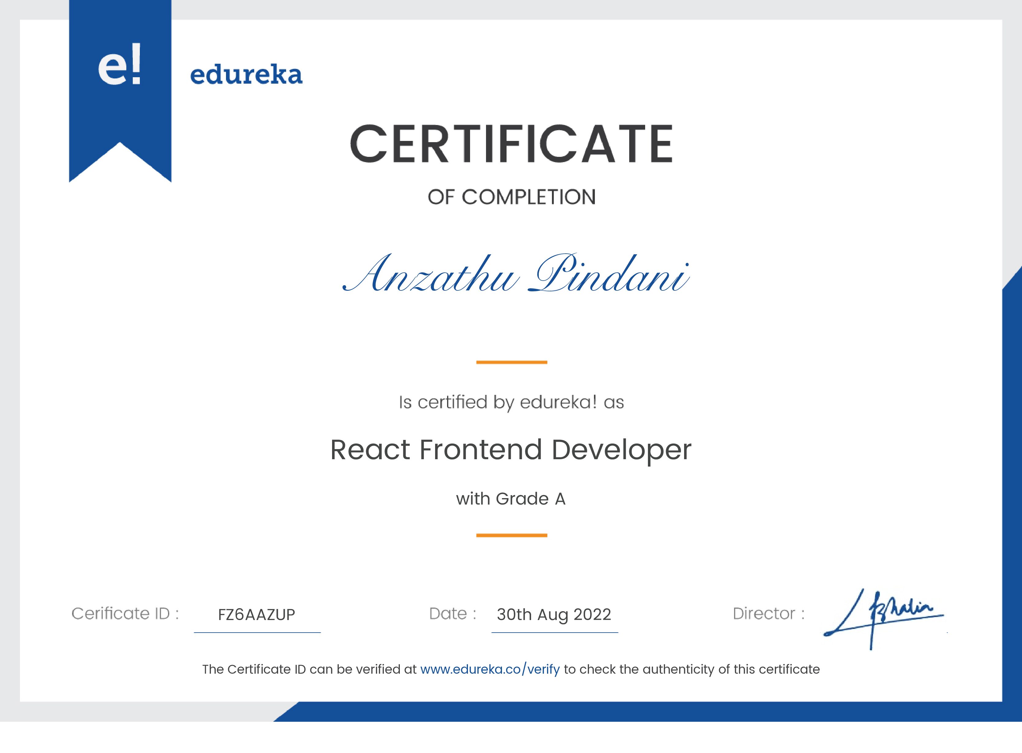 certificate!