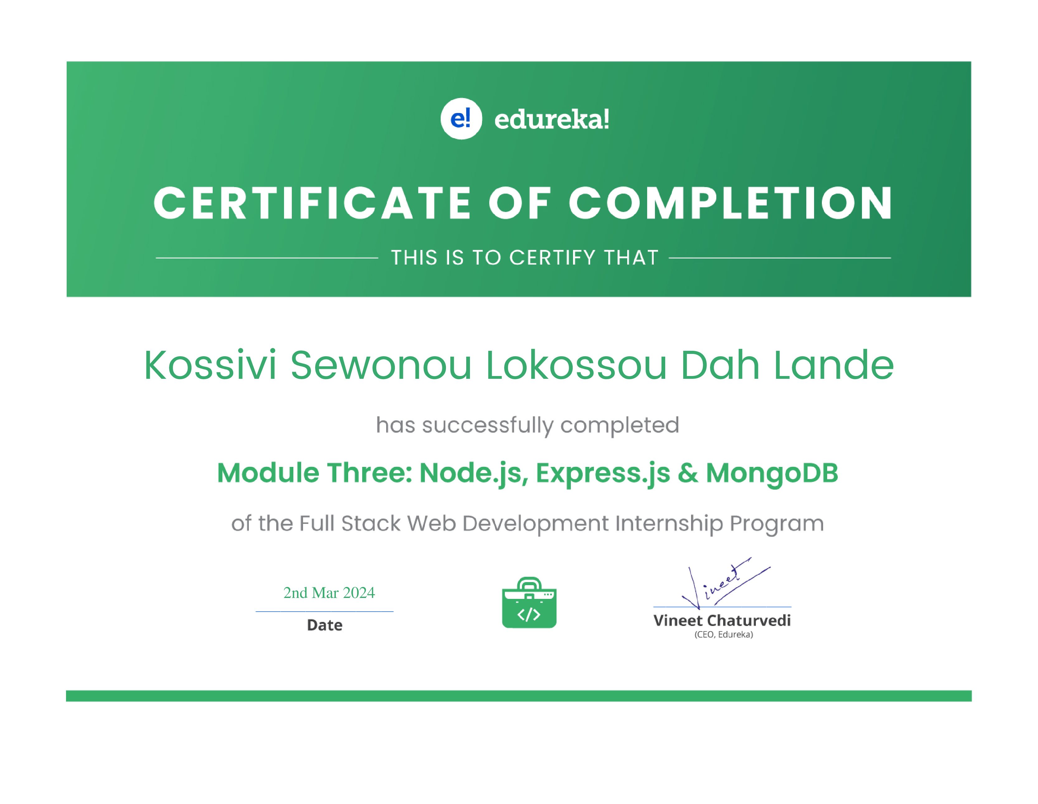 certificate!