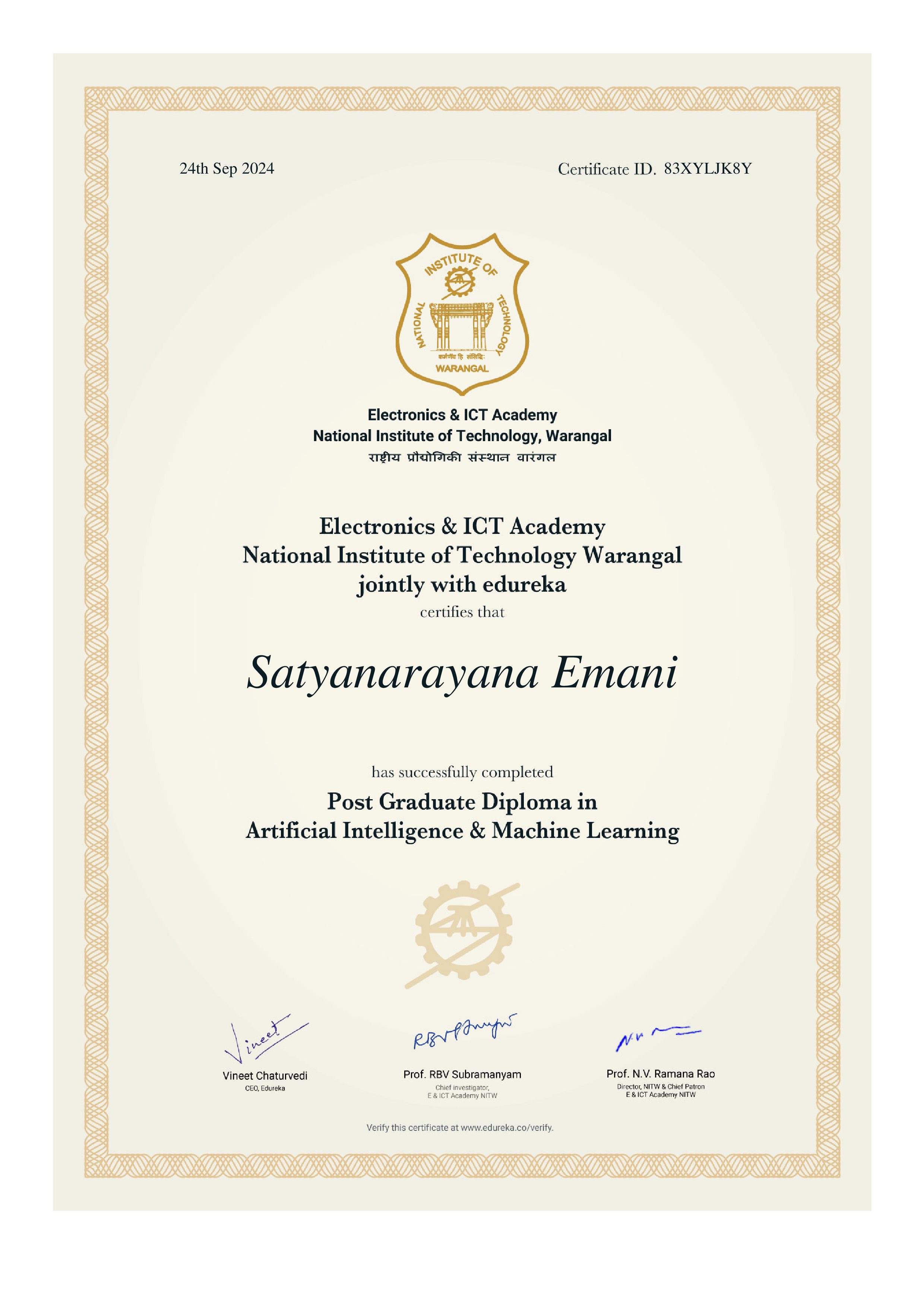 certificate!
