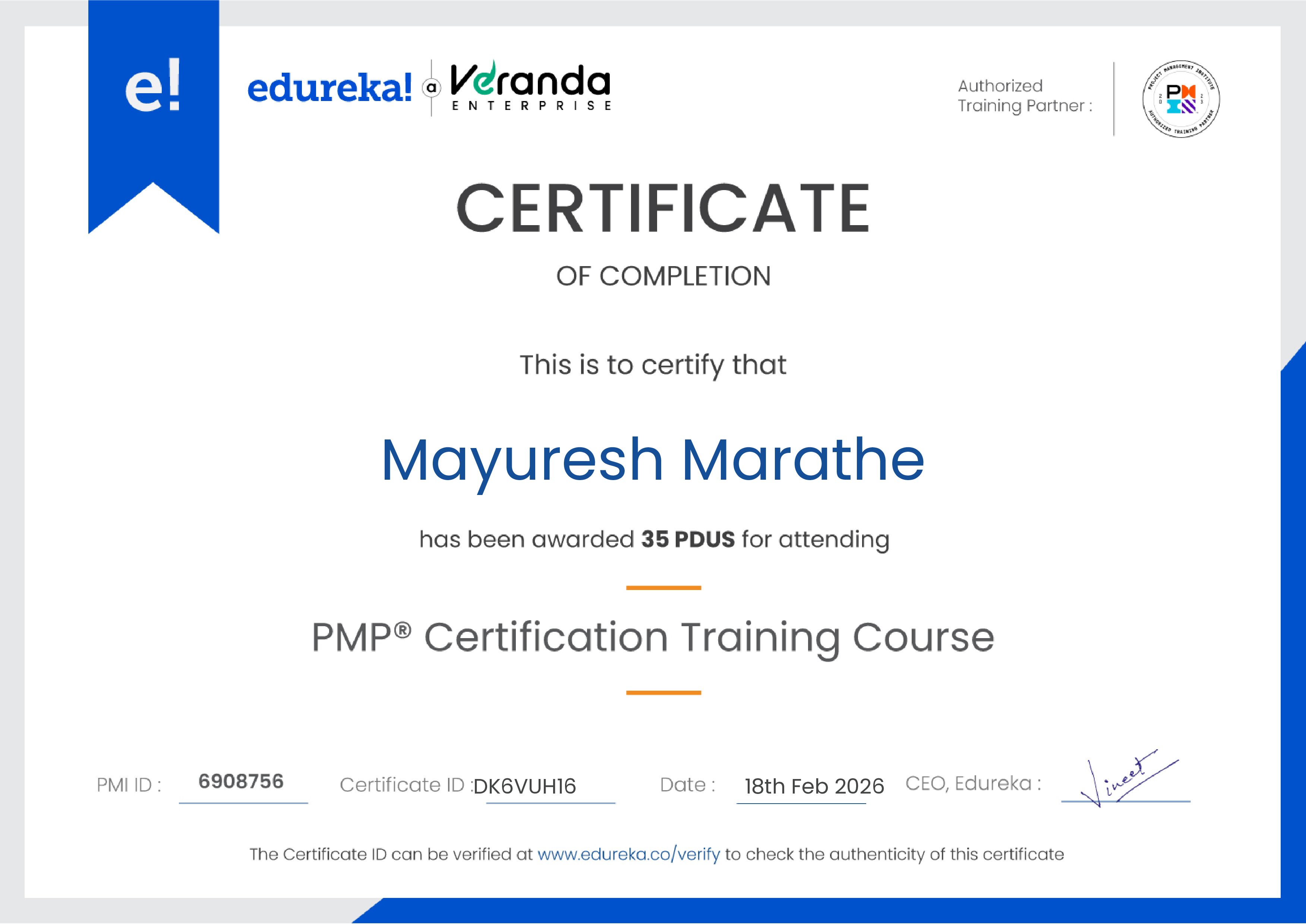 certificate!