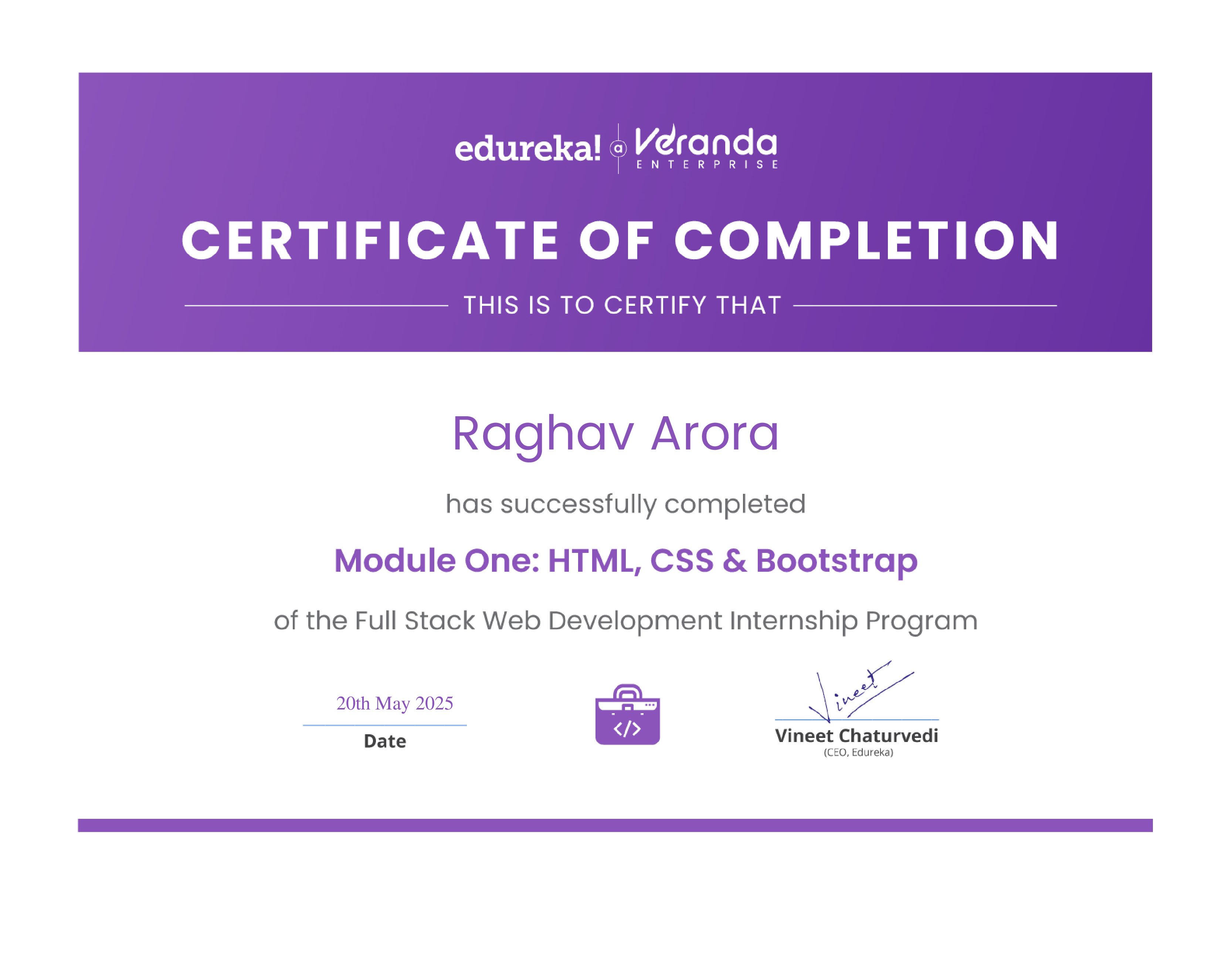 certificate!