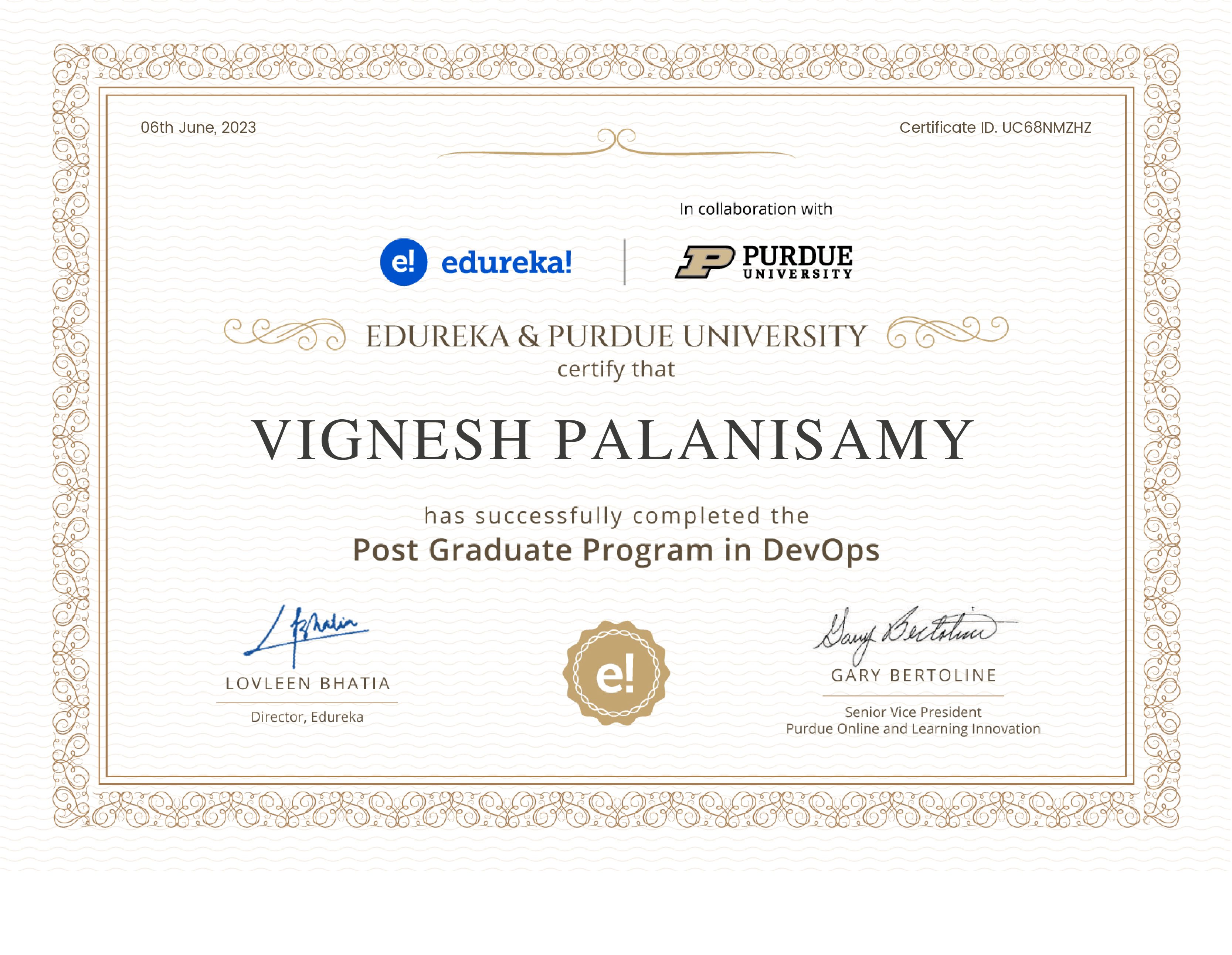 certificate!