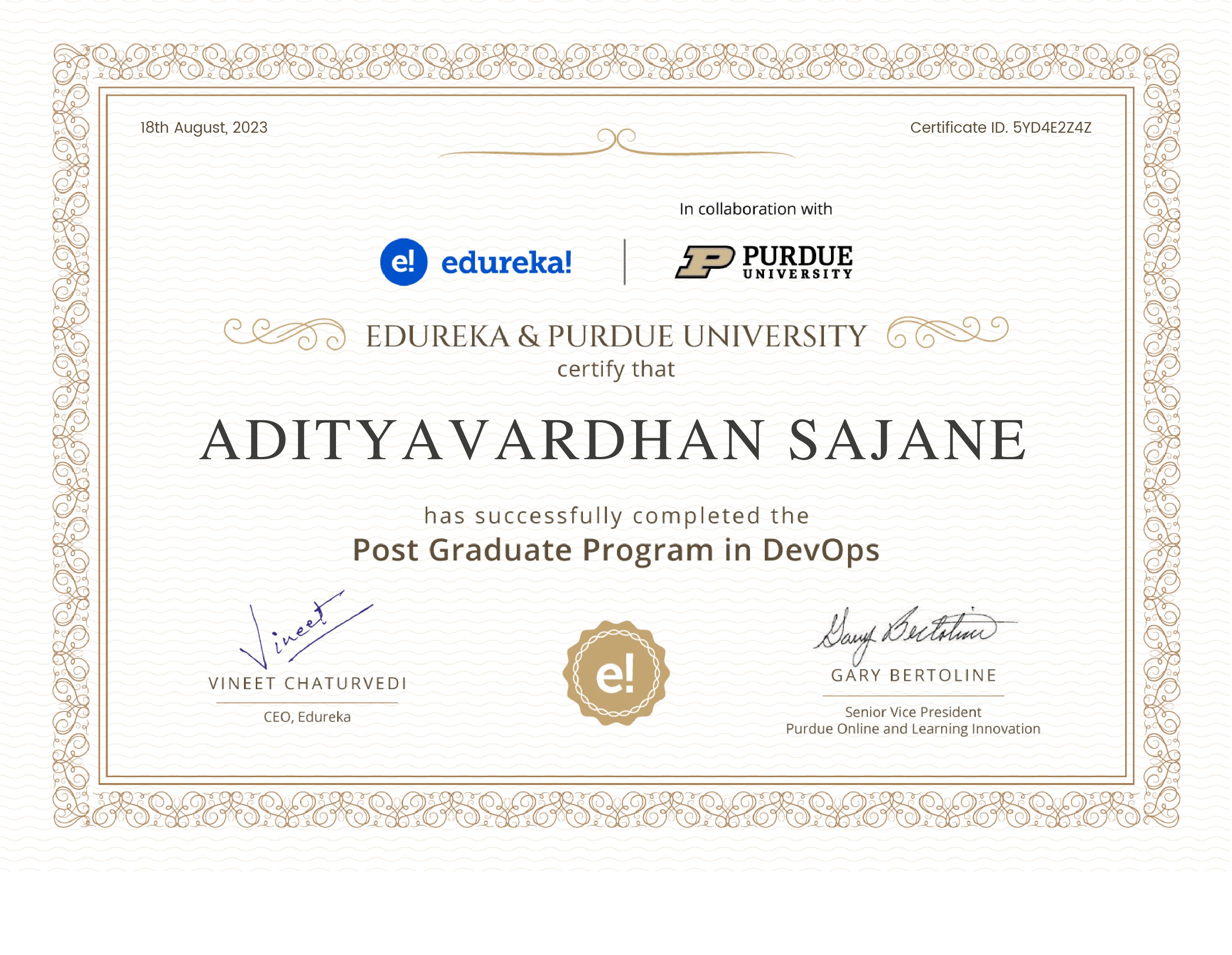 certificate!