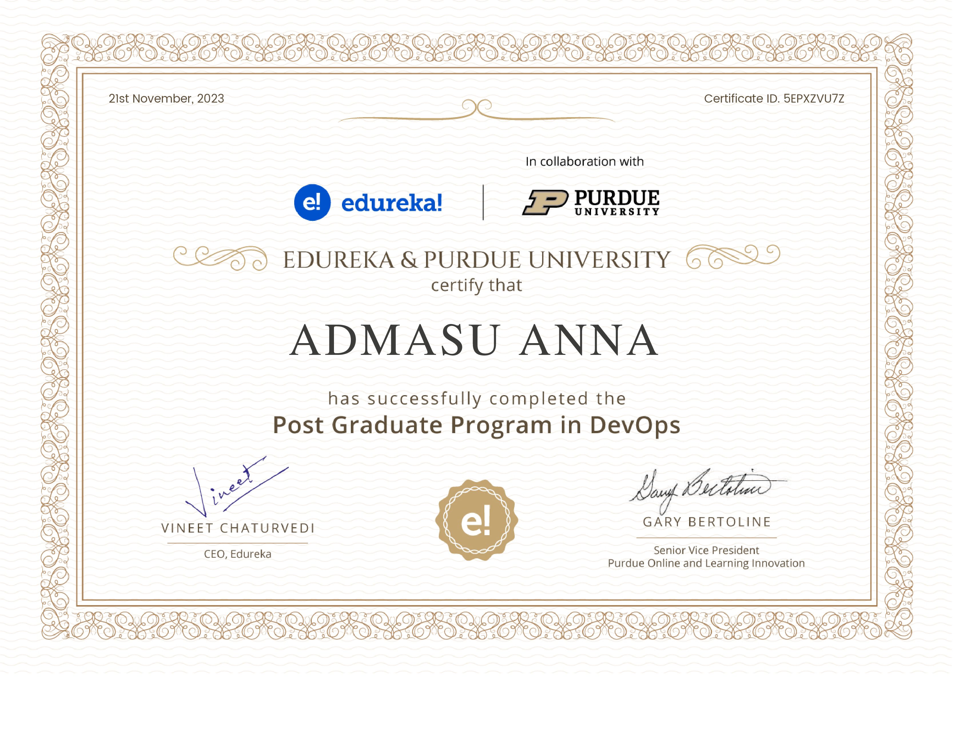 certificate!