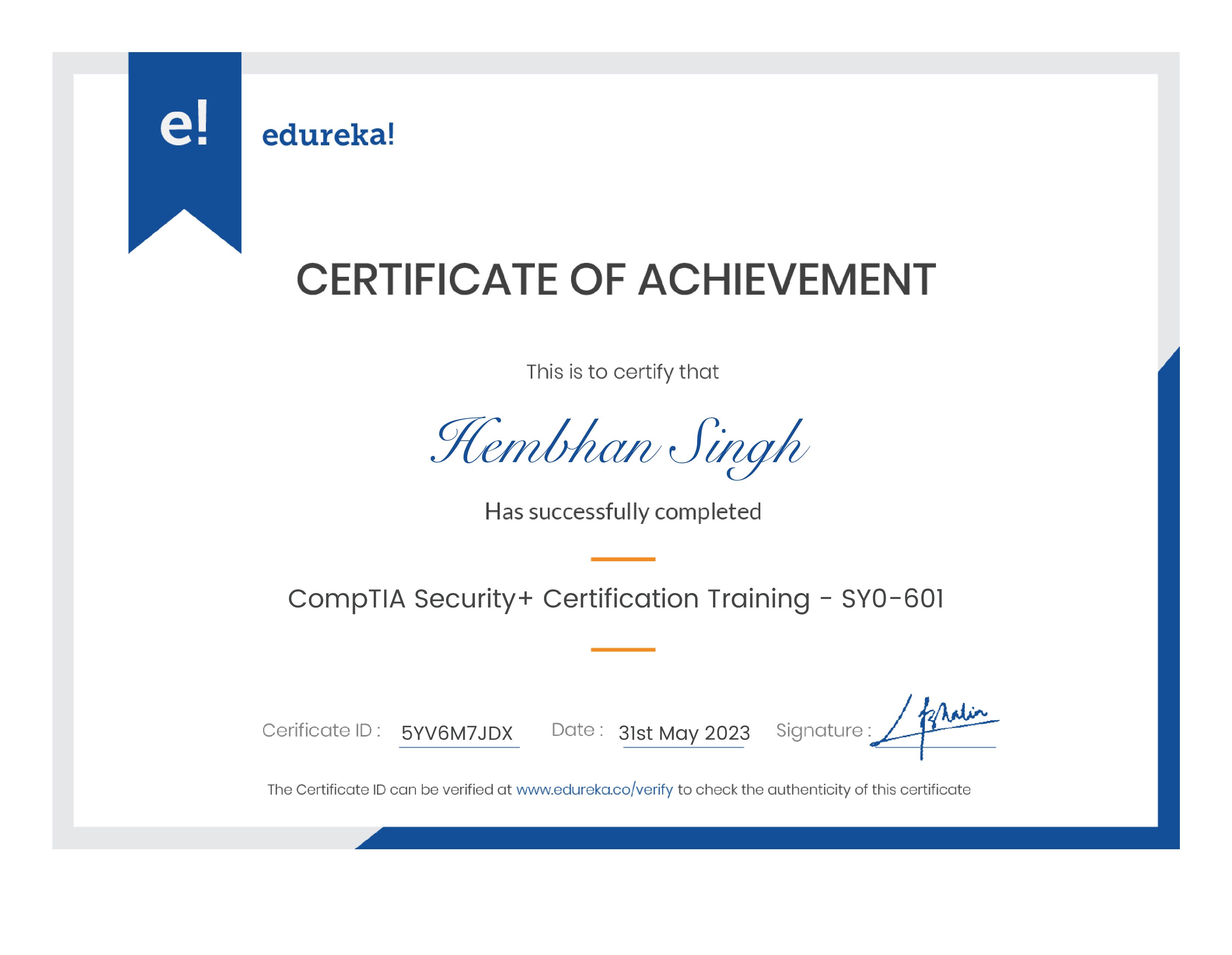 certificate!