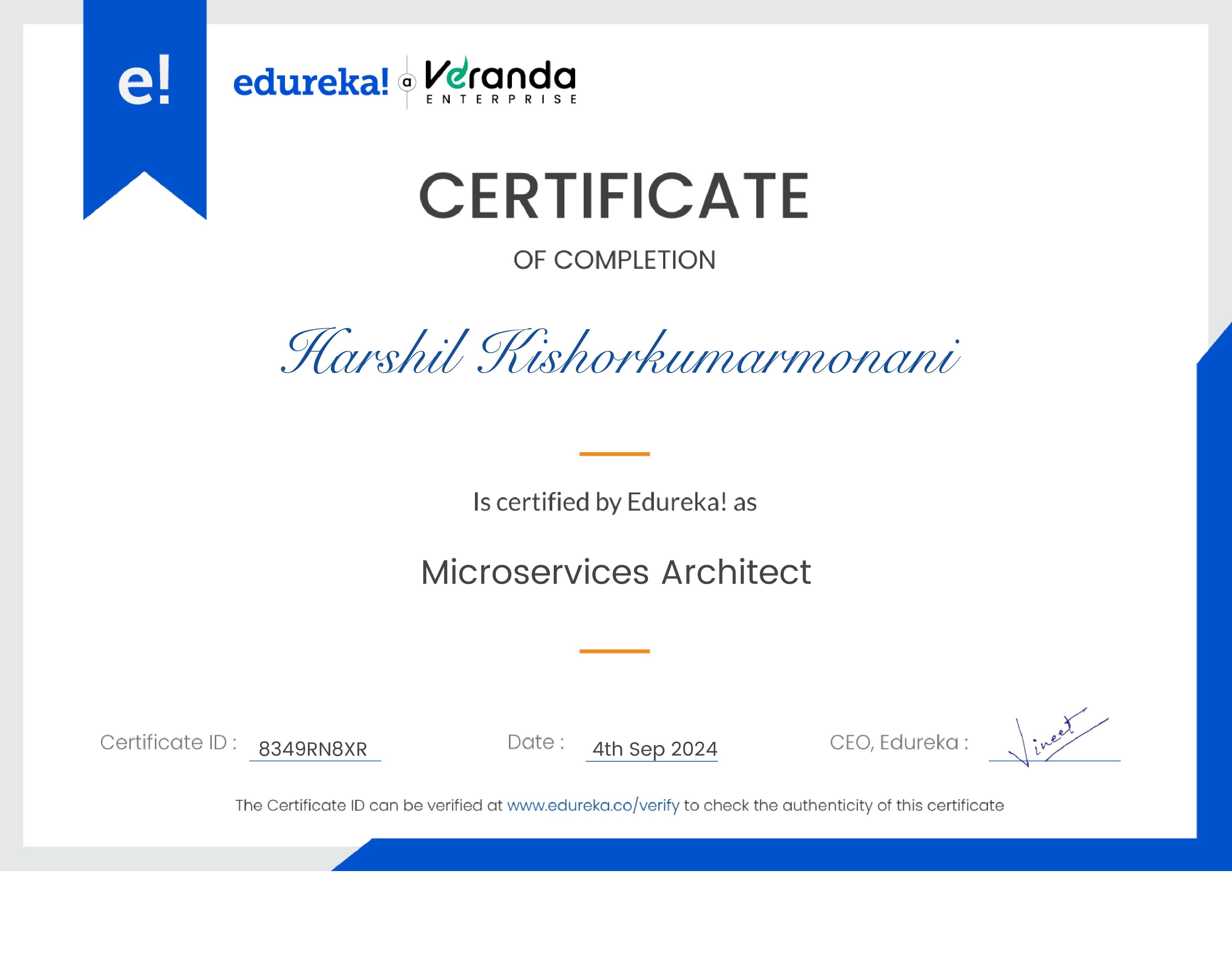 certificate!