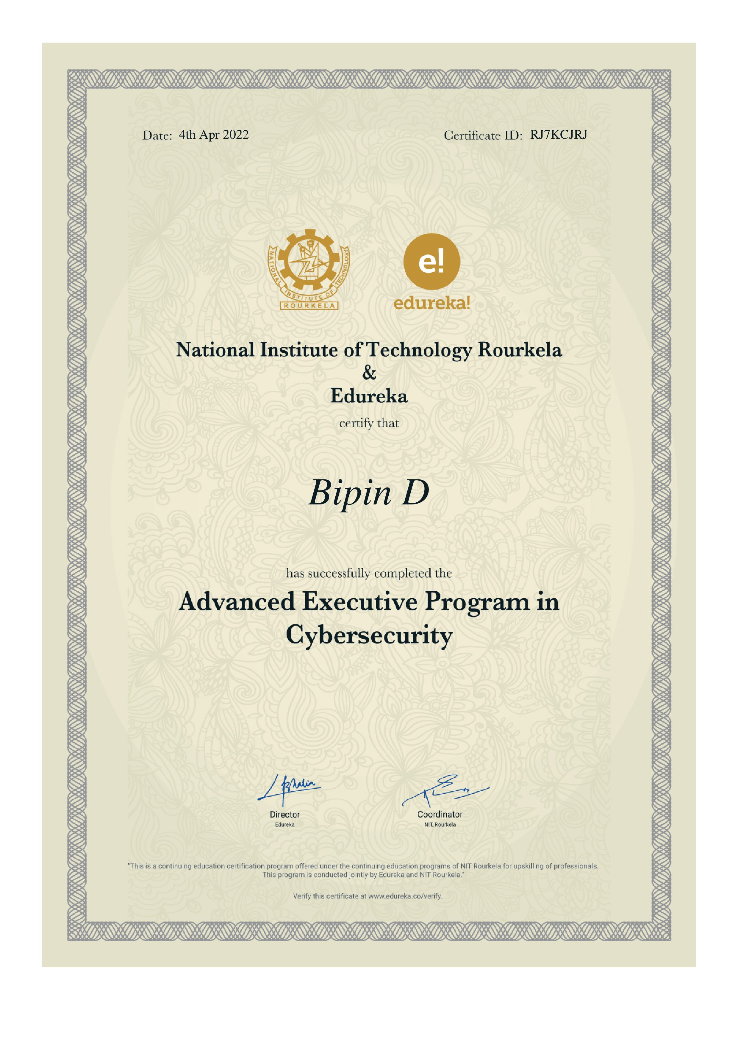 certificate!
