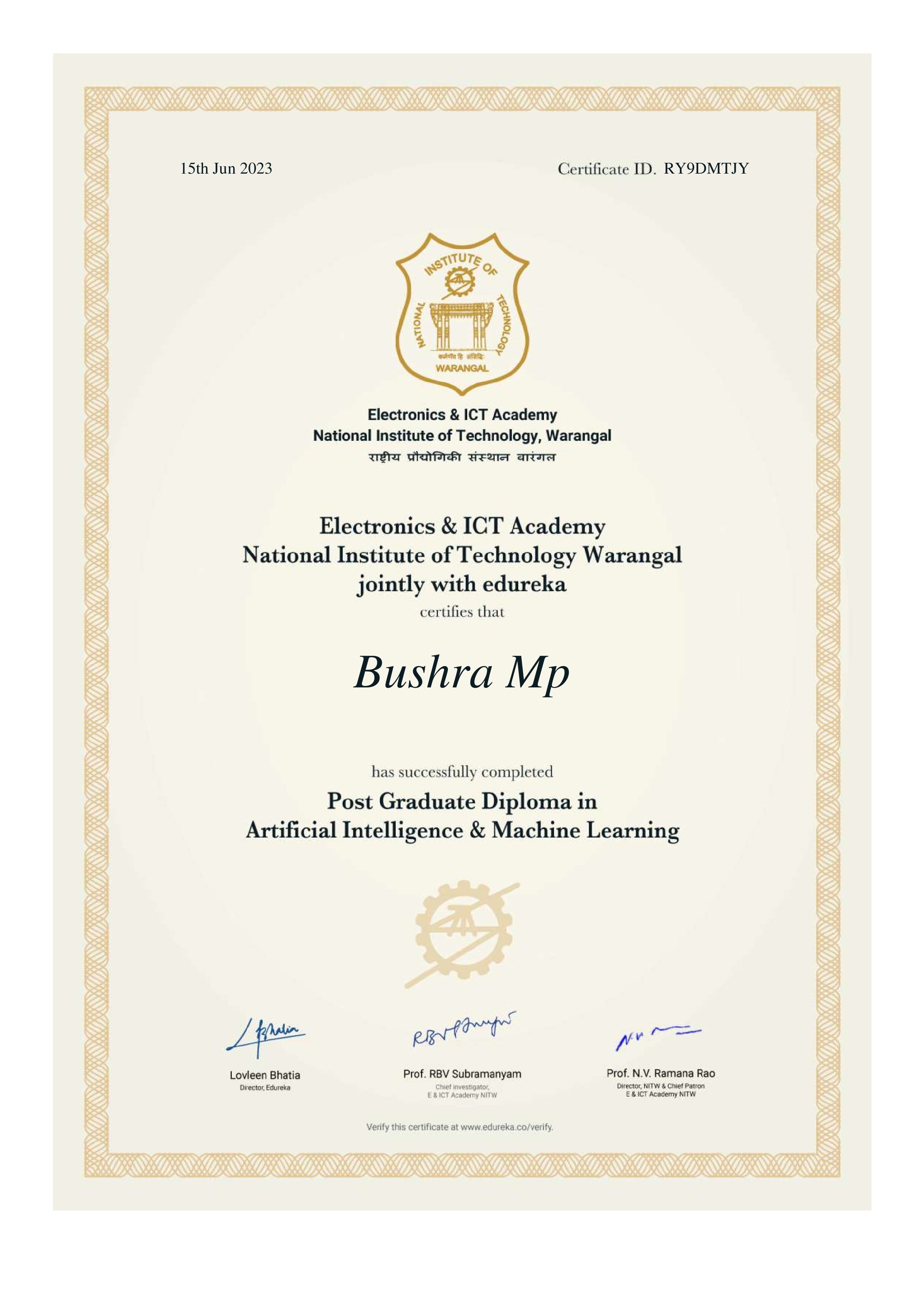certificate!