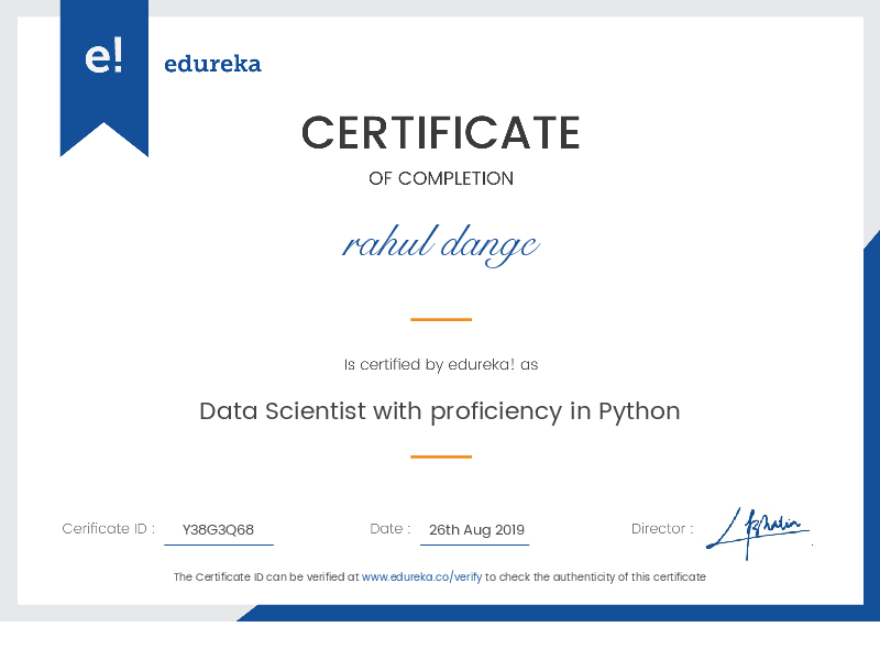 certificate!