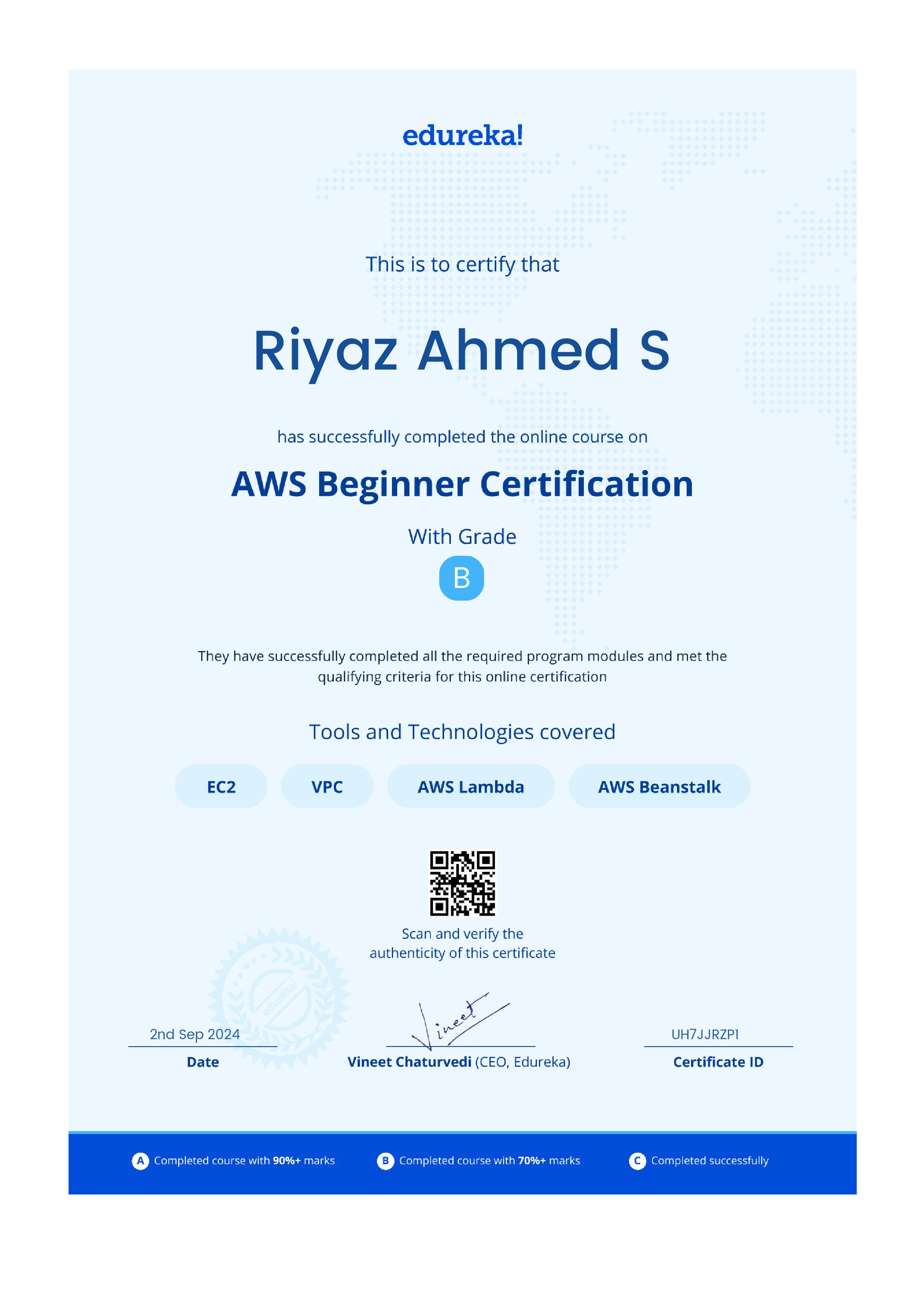 certificate!