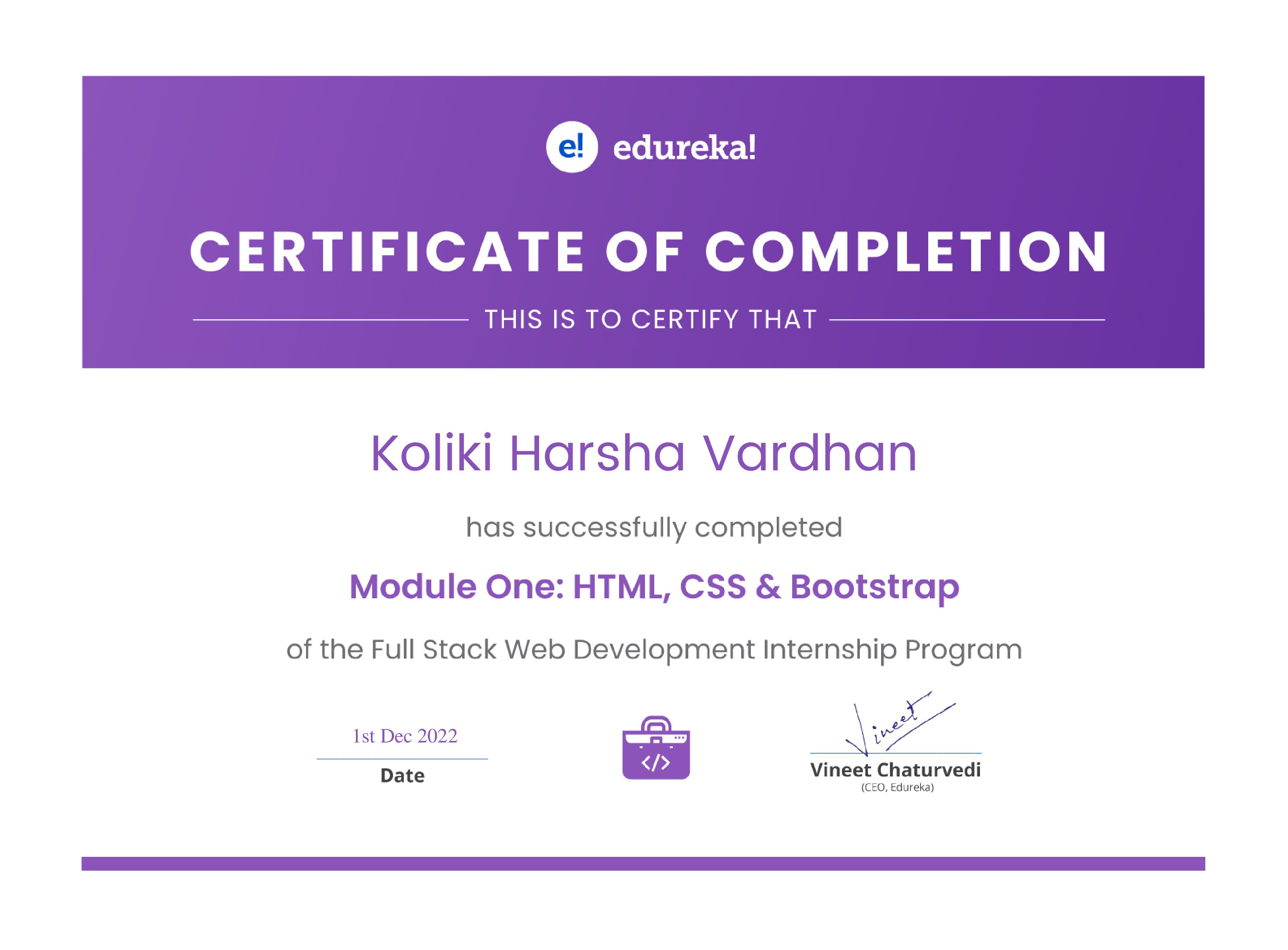 certificate!