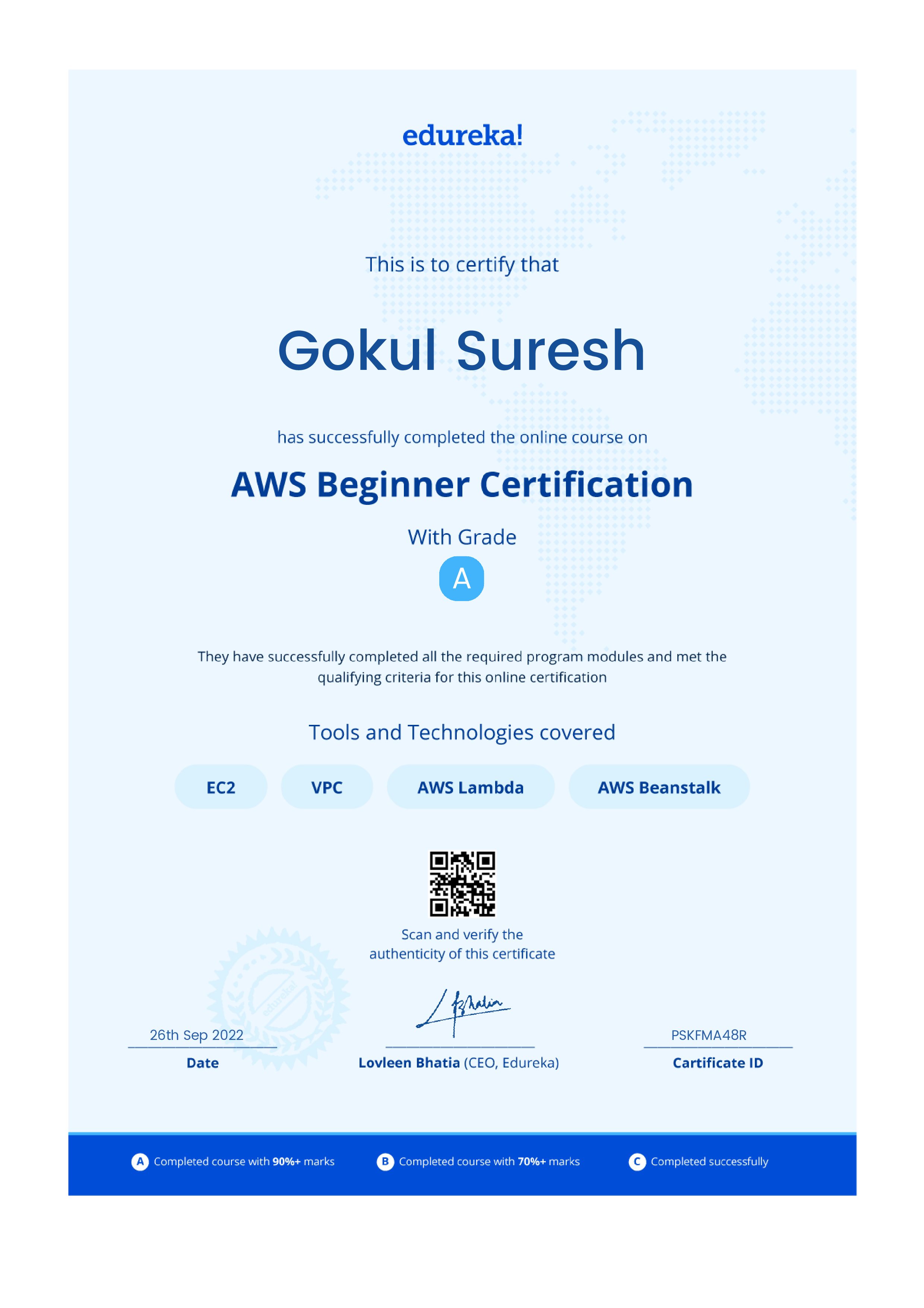 certificate!