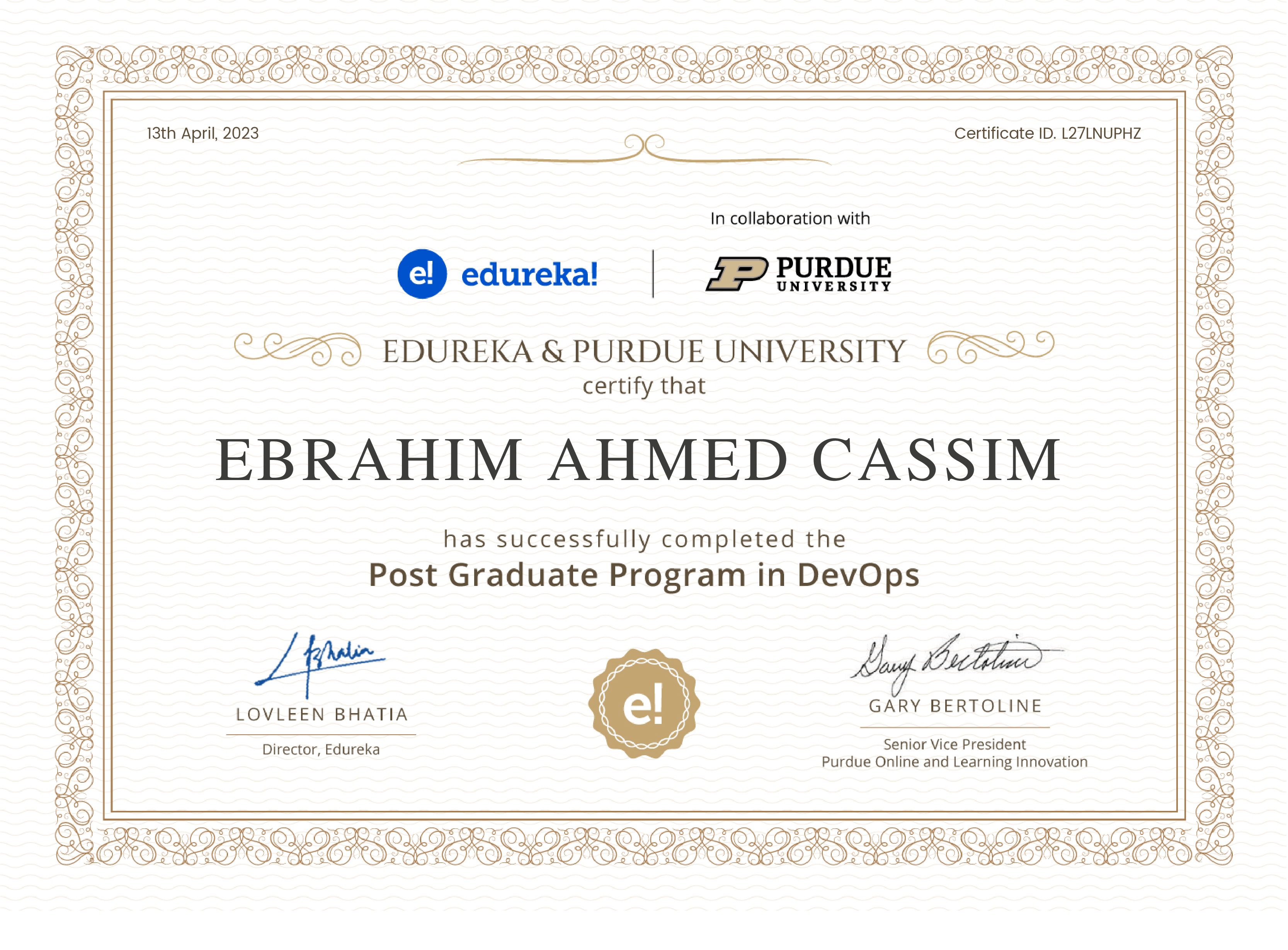 certificate!