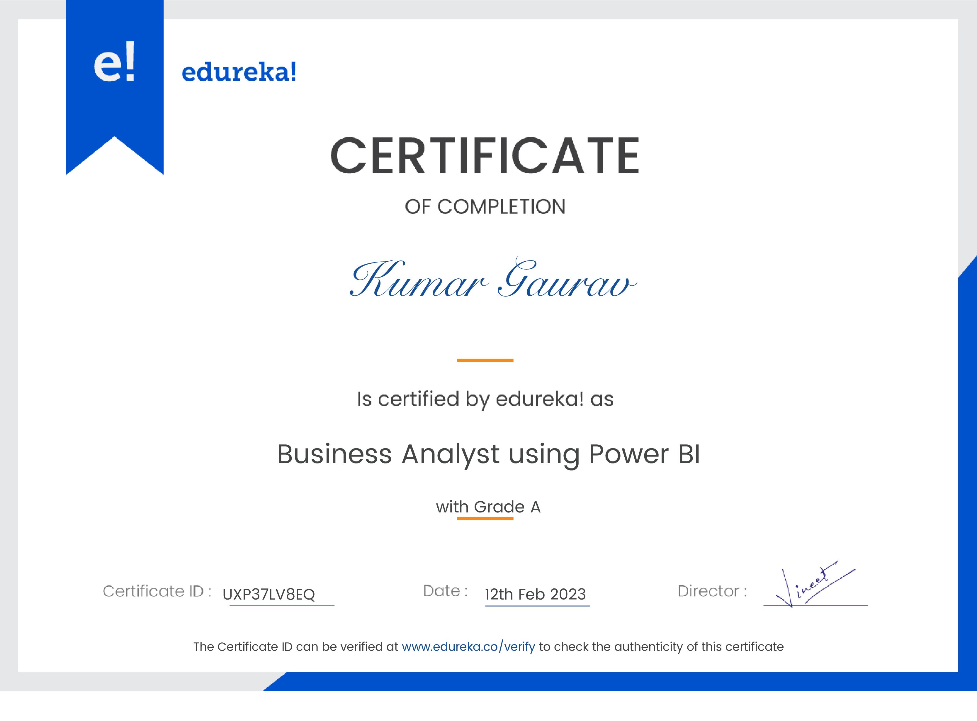 certificate!