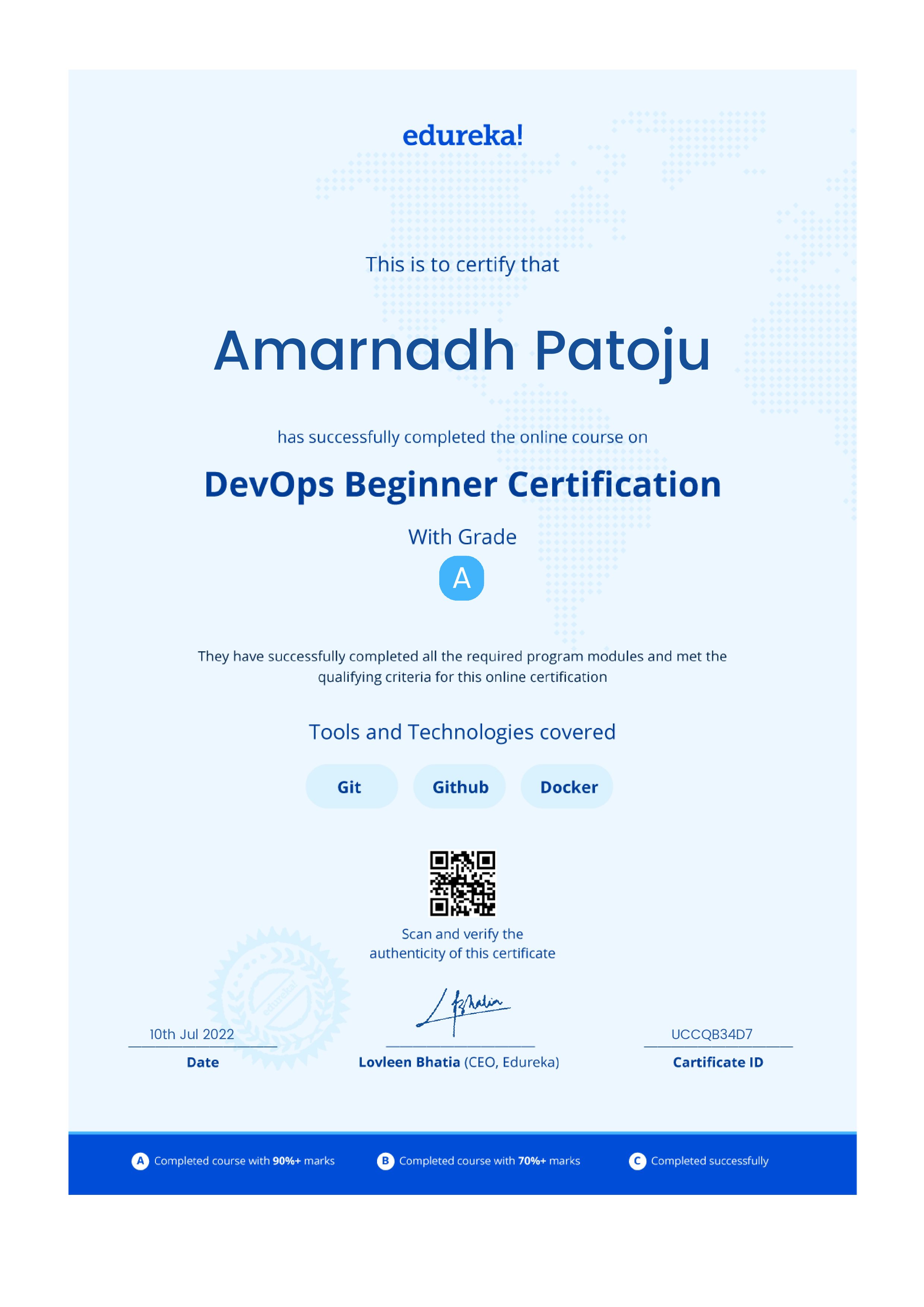 certificate!
