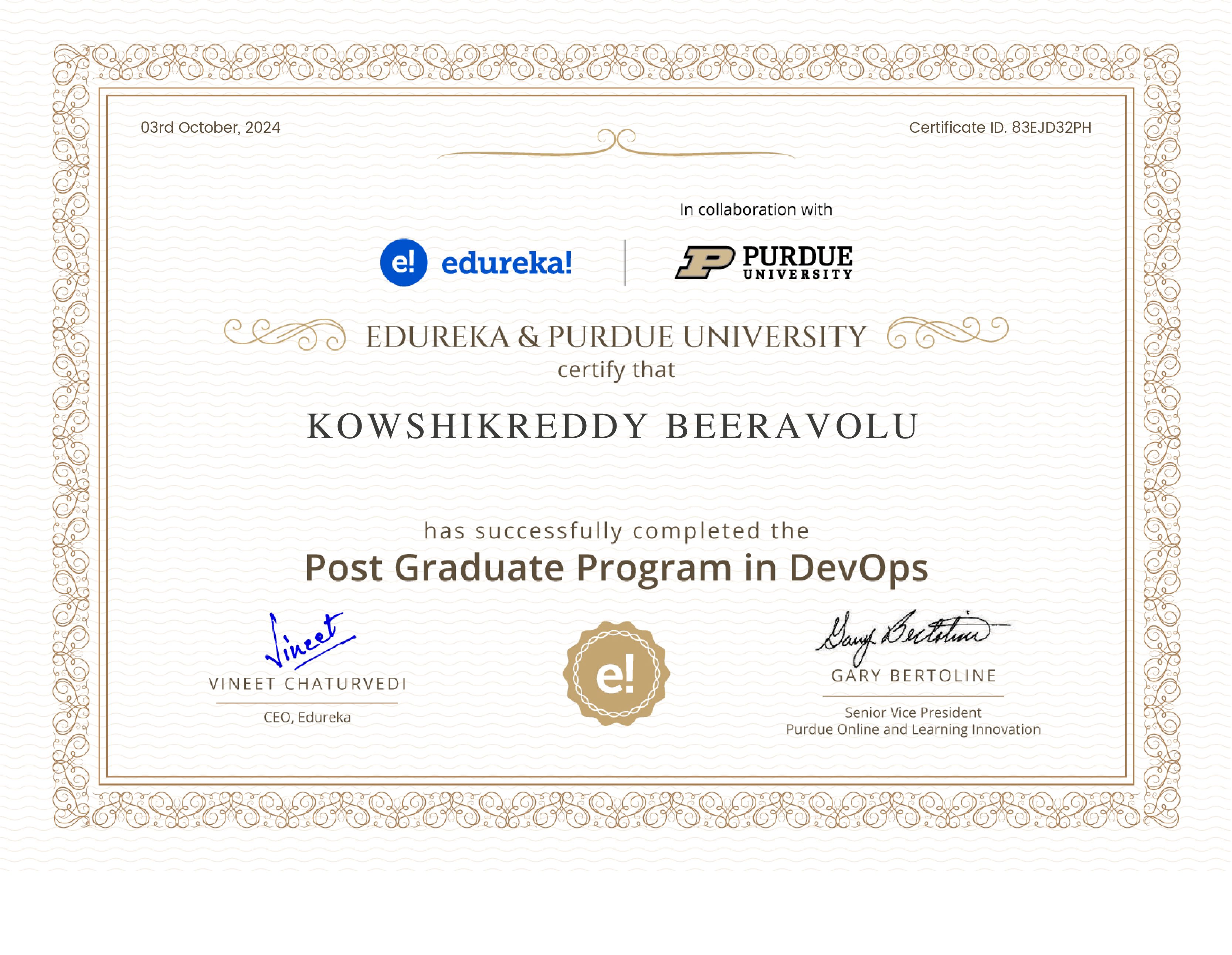 certificate!
