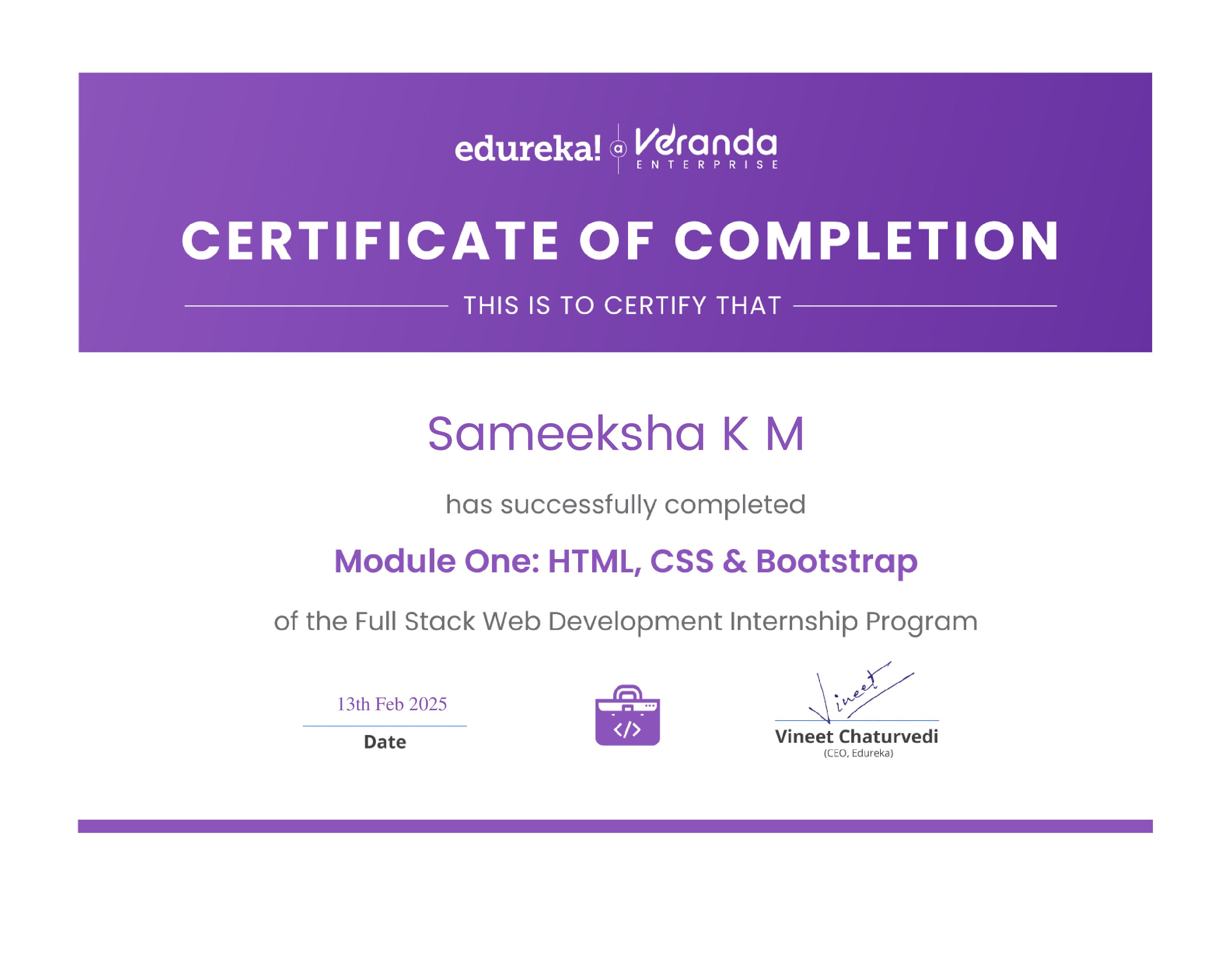 certificate!