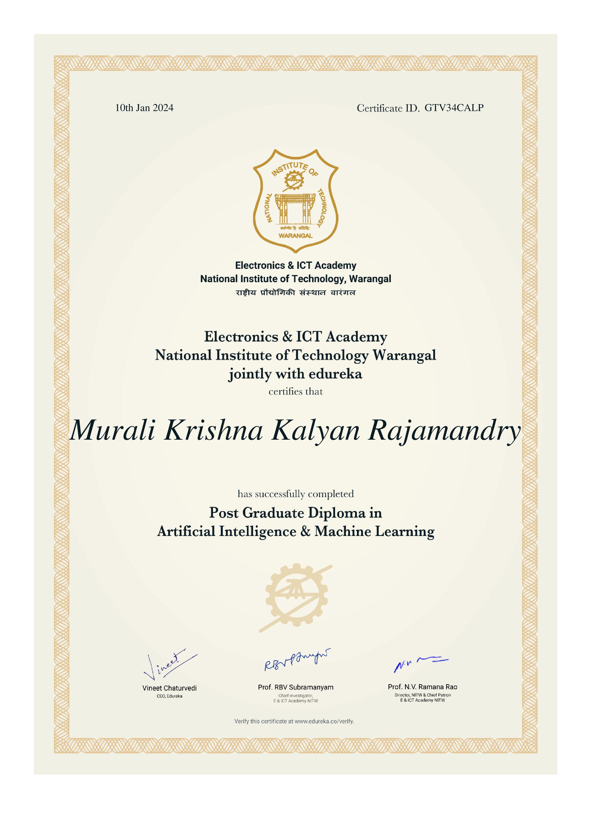 certificate!