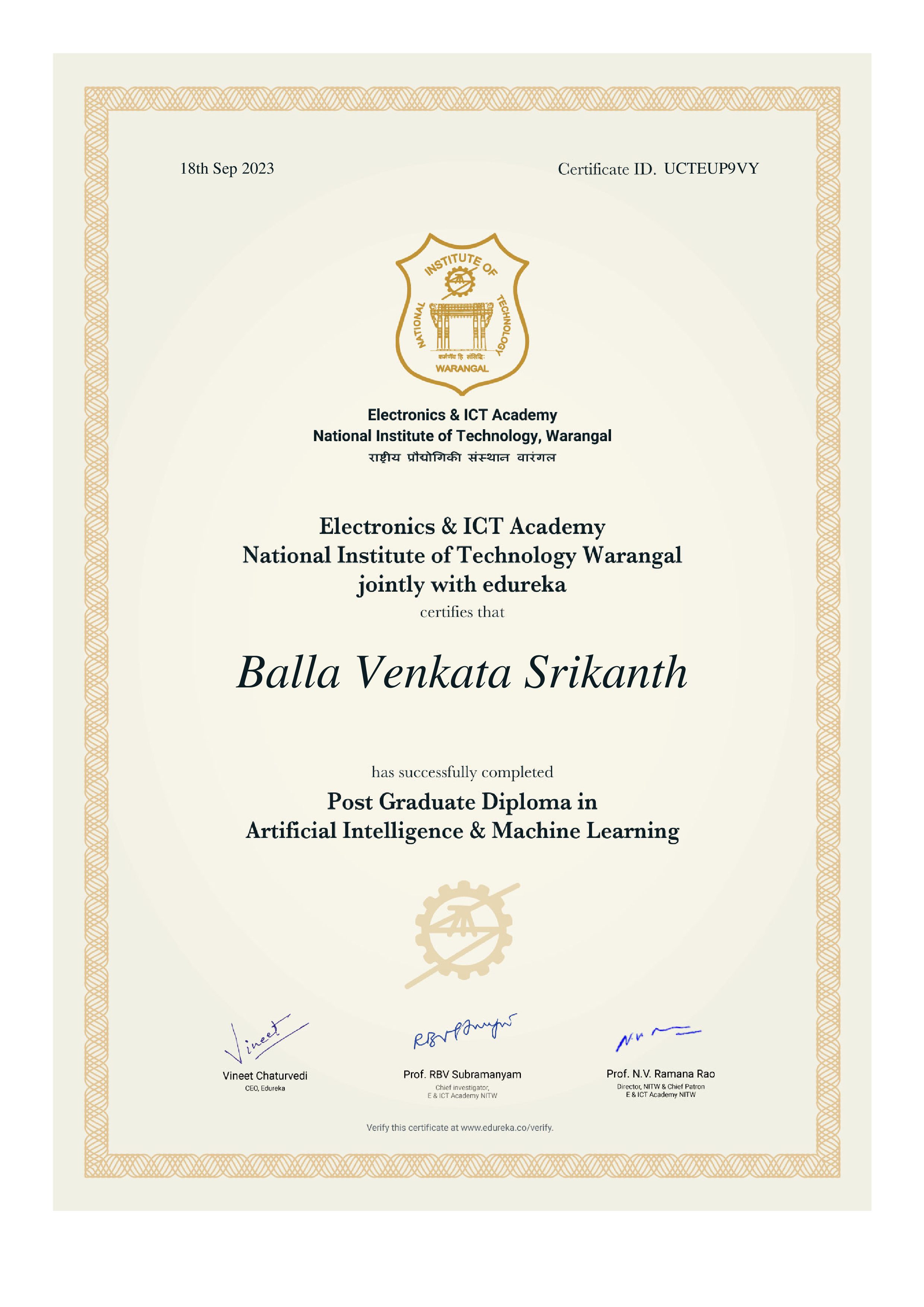 certificate!