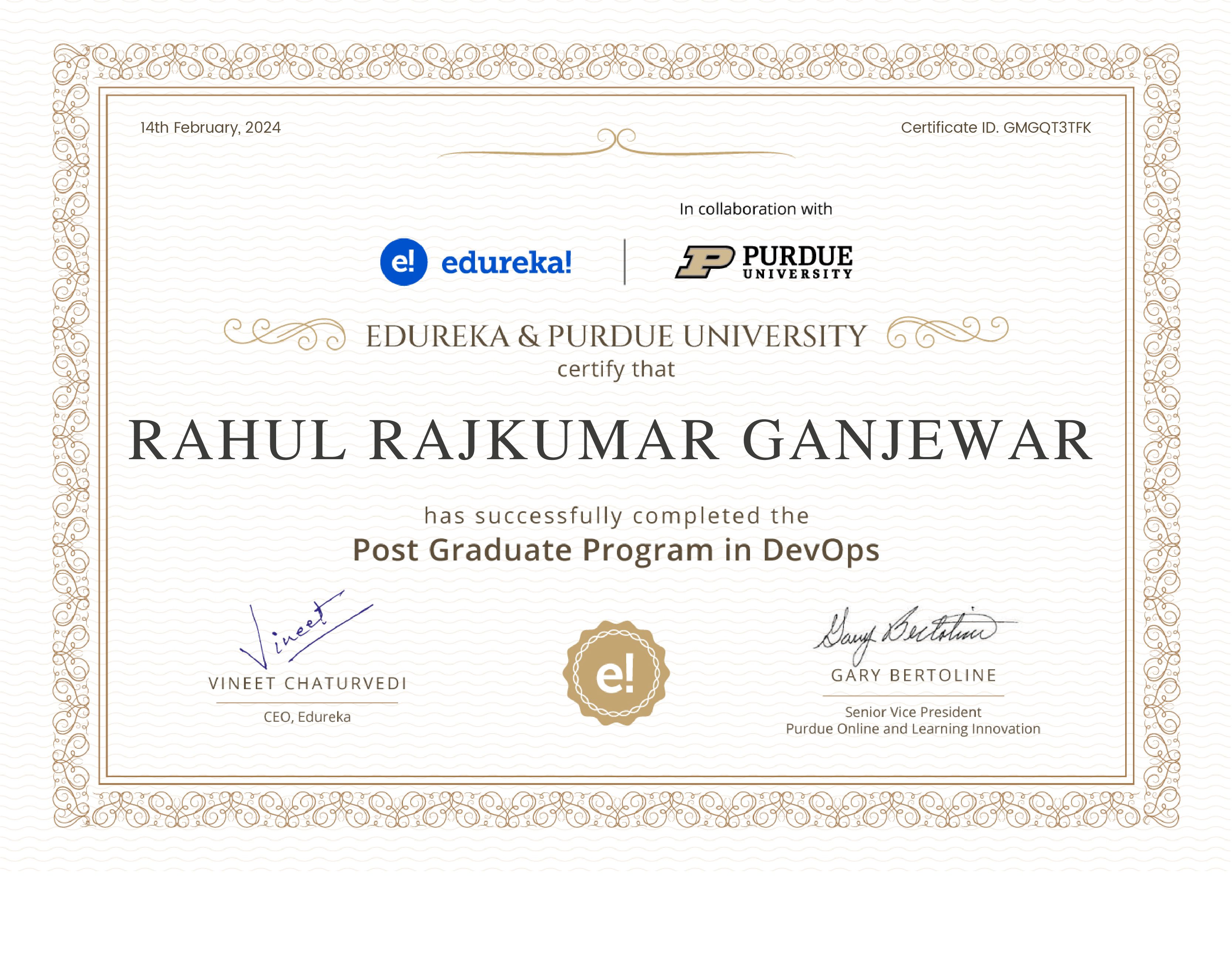 certificate!