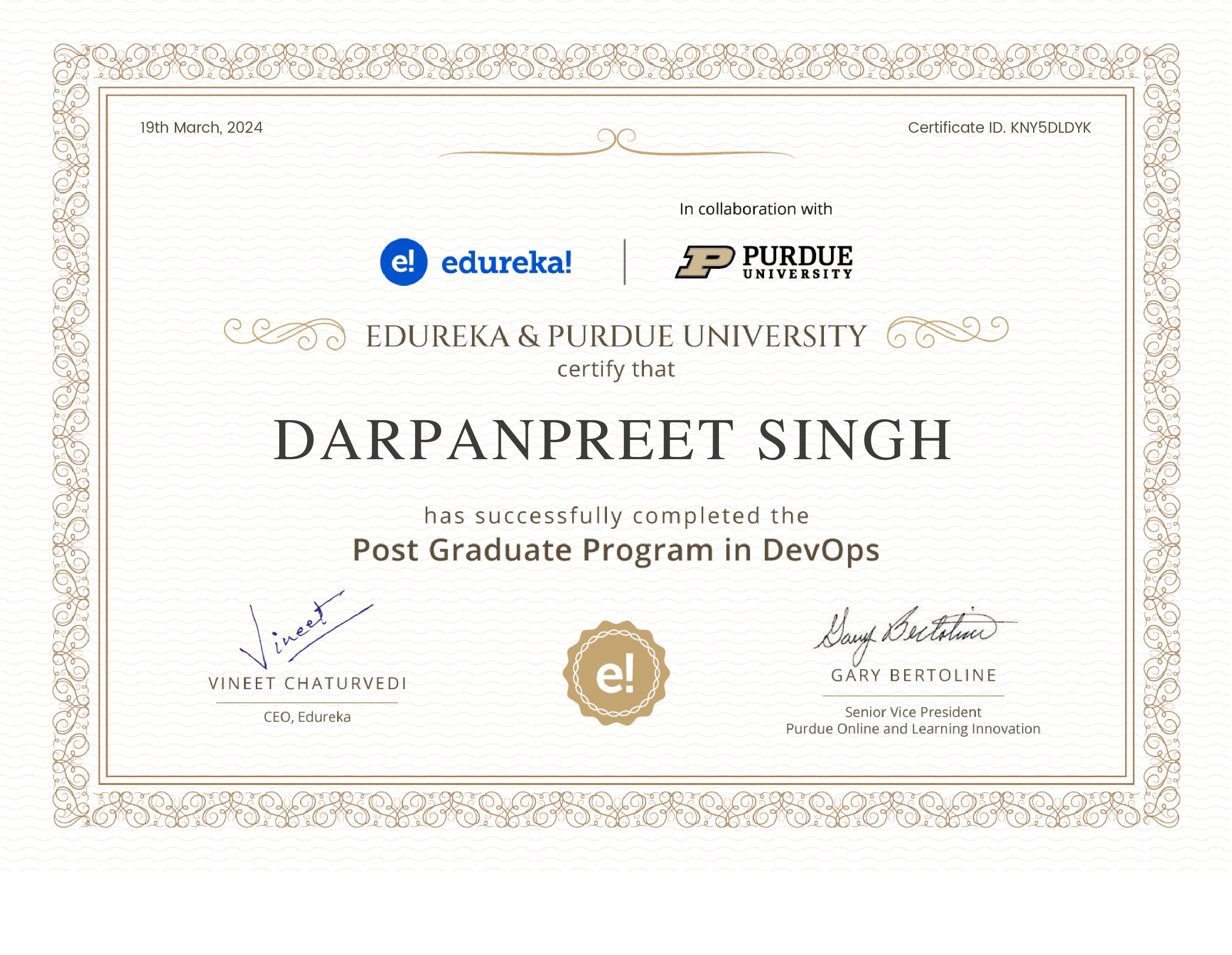 certificate!