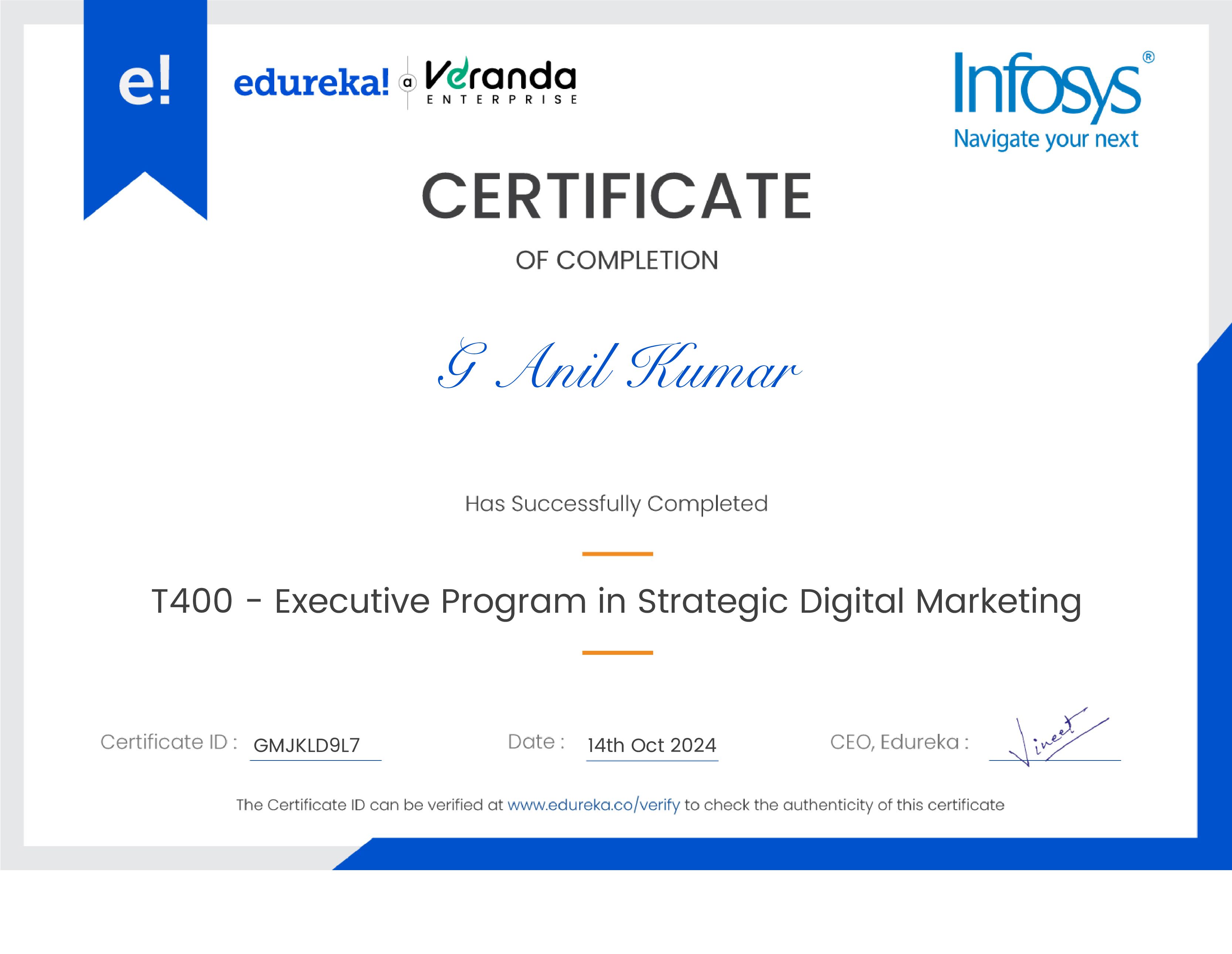 certificate!
