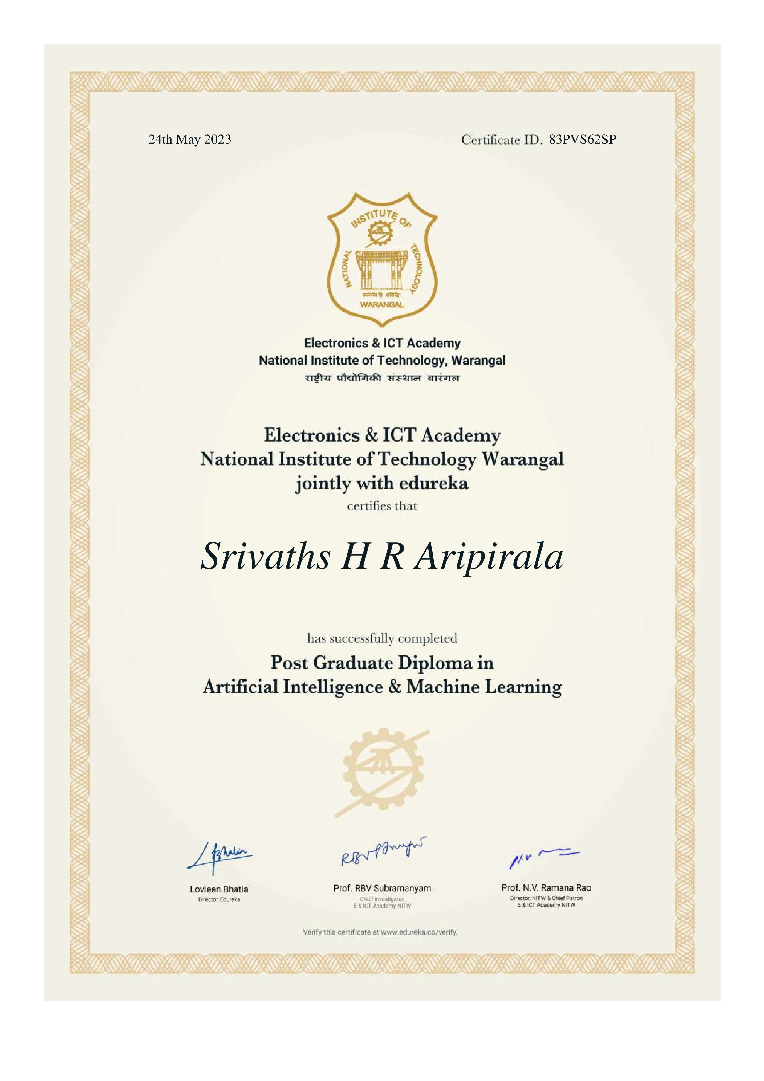 certificate!