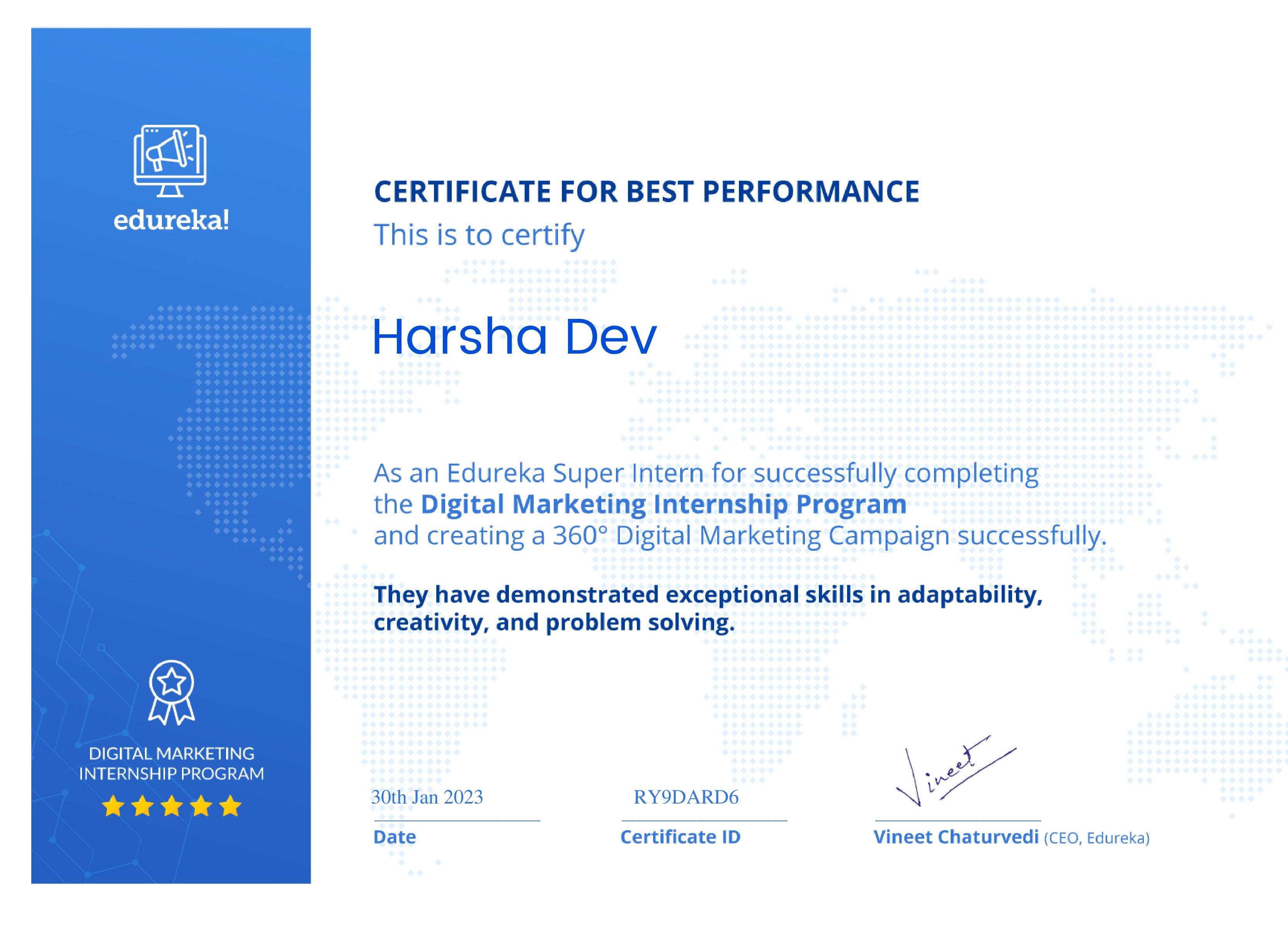 certificate!
