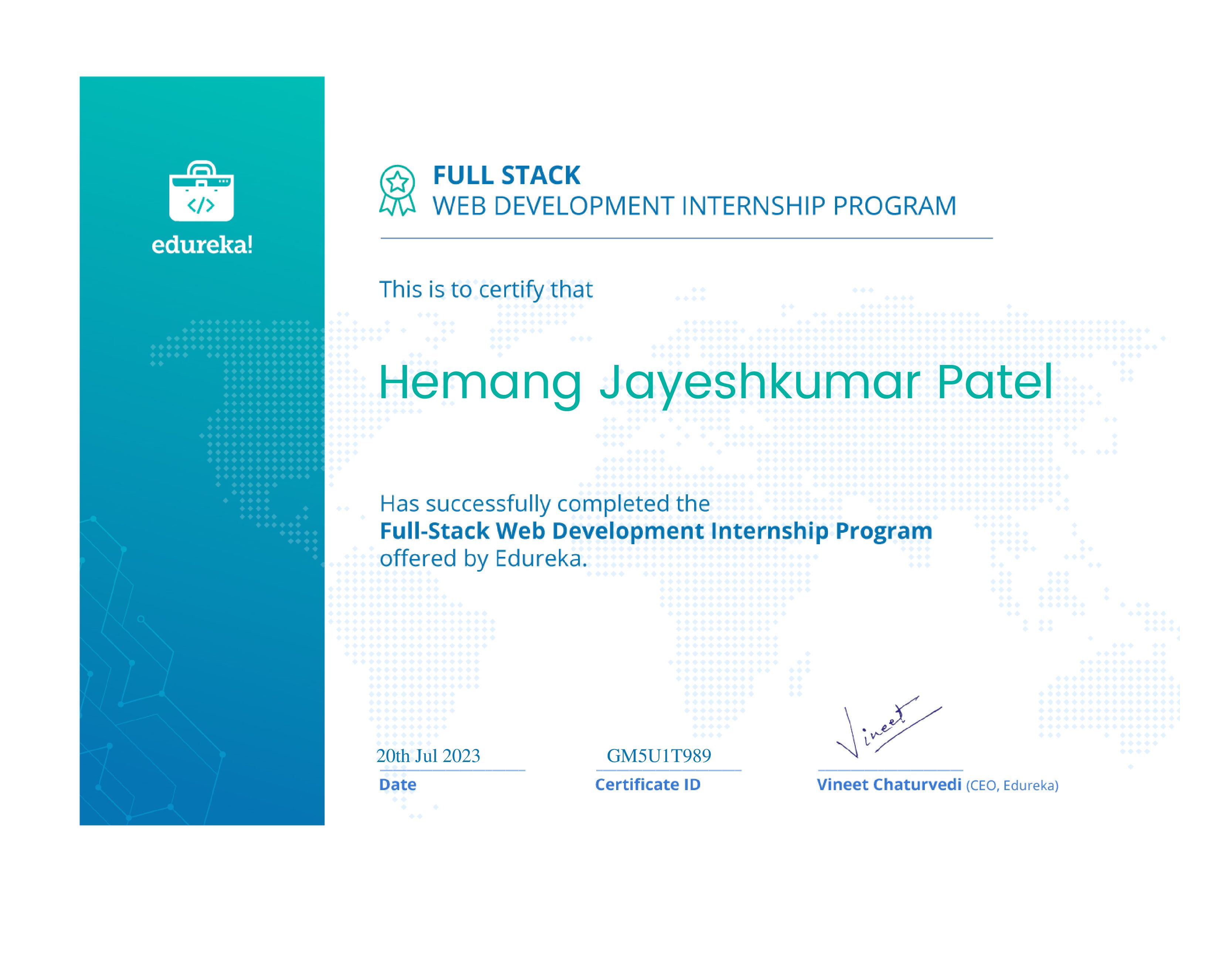 certificate!