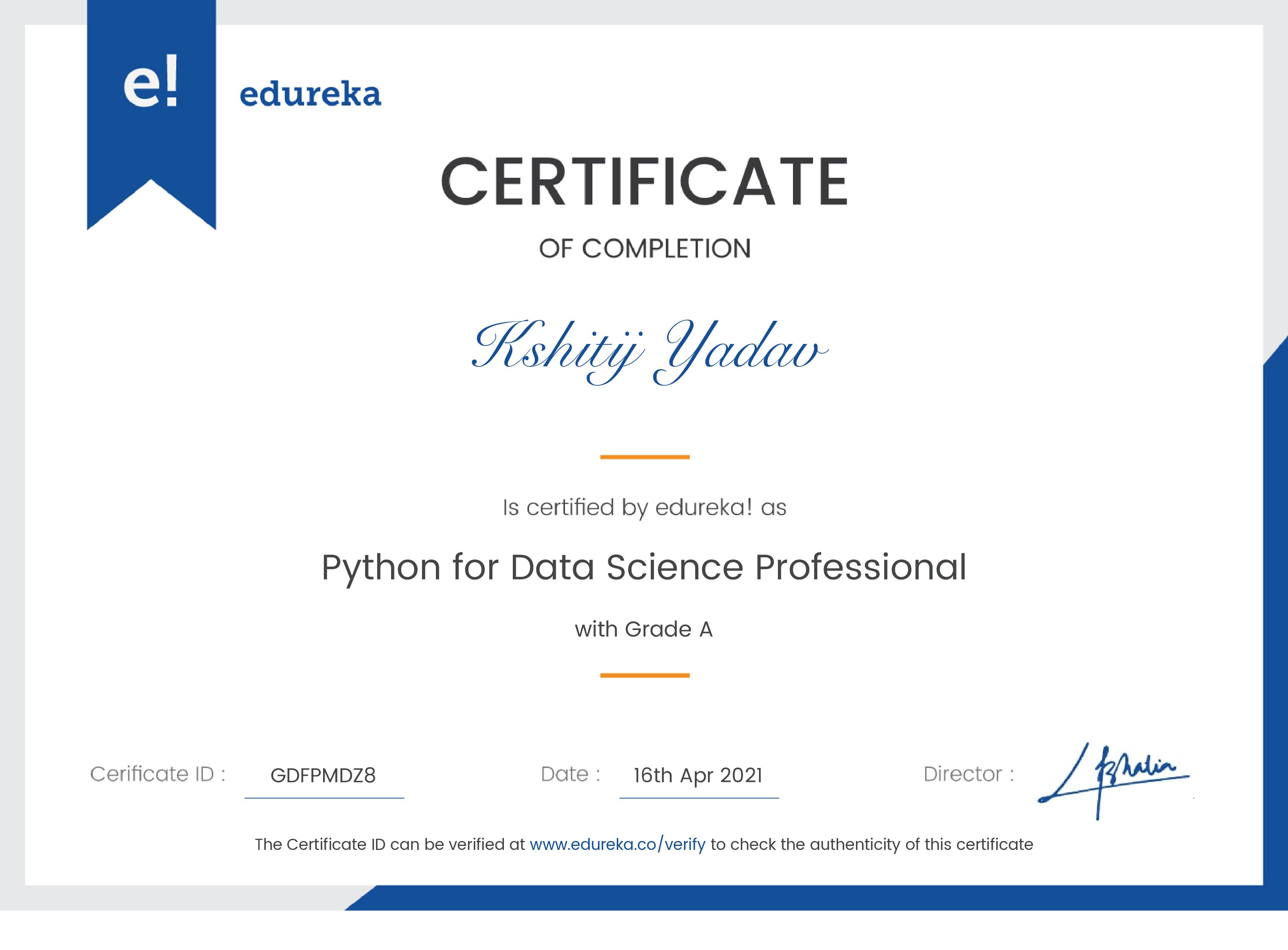 certificate!
