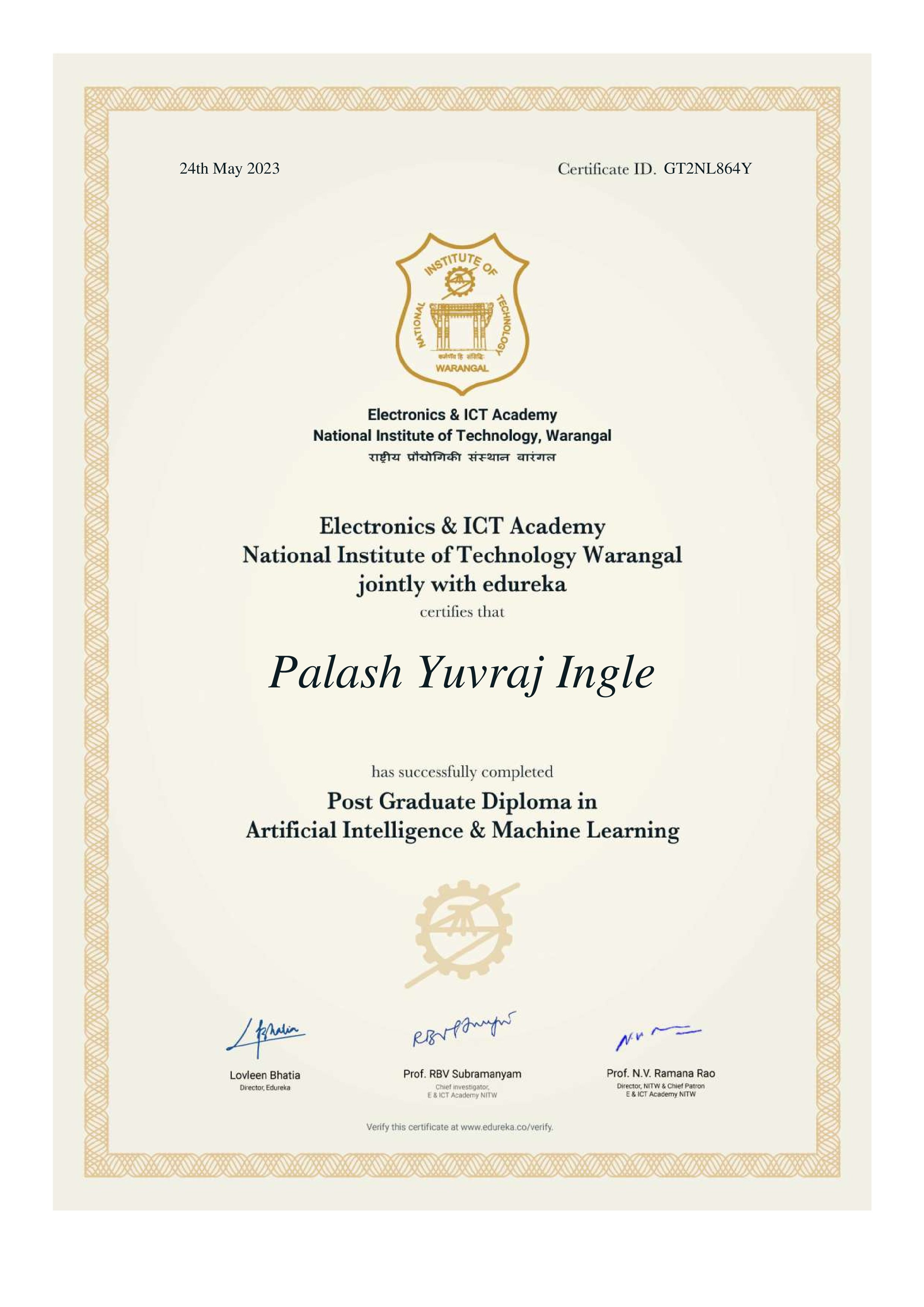 certificate!