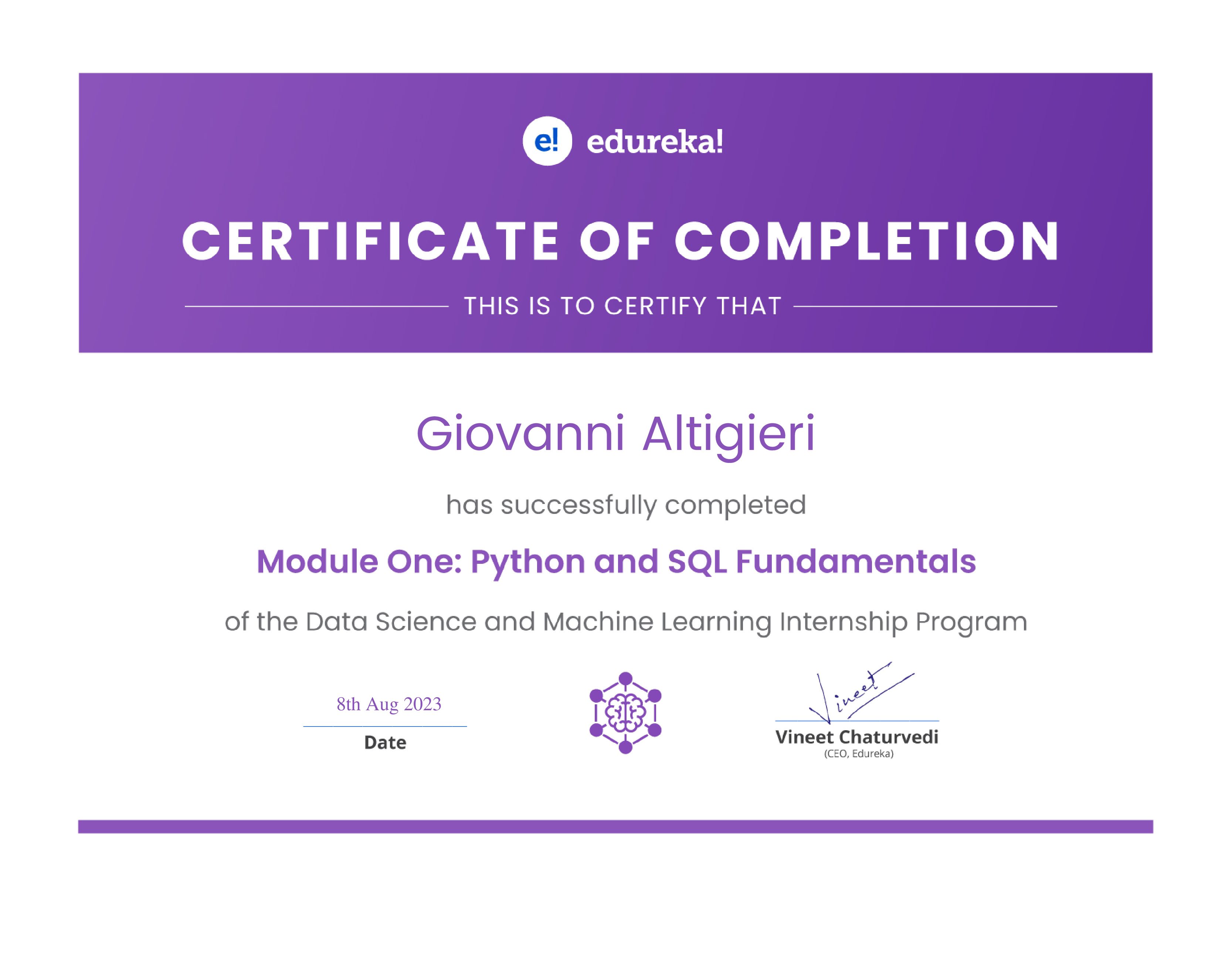 certificate!