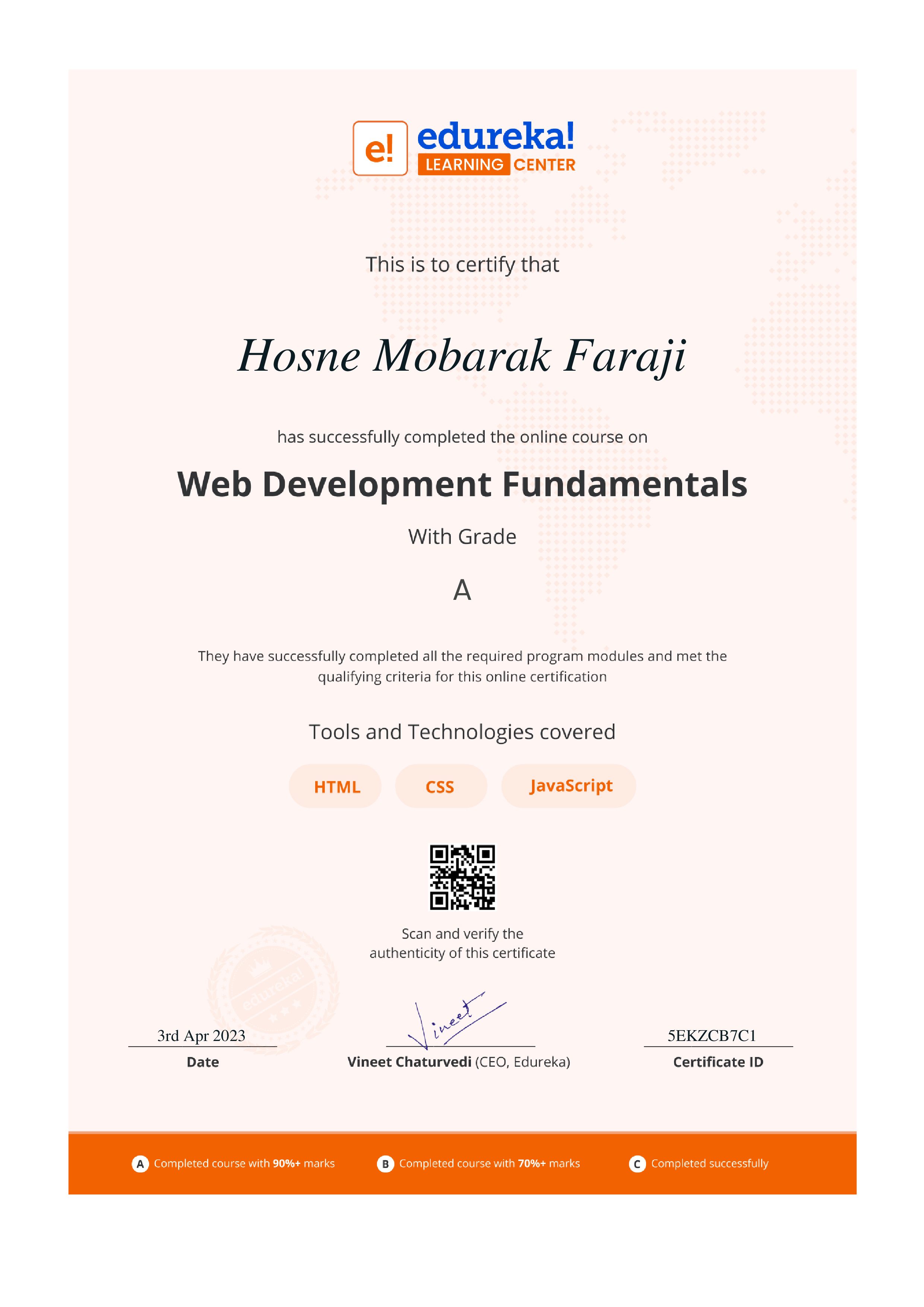 certificate!