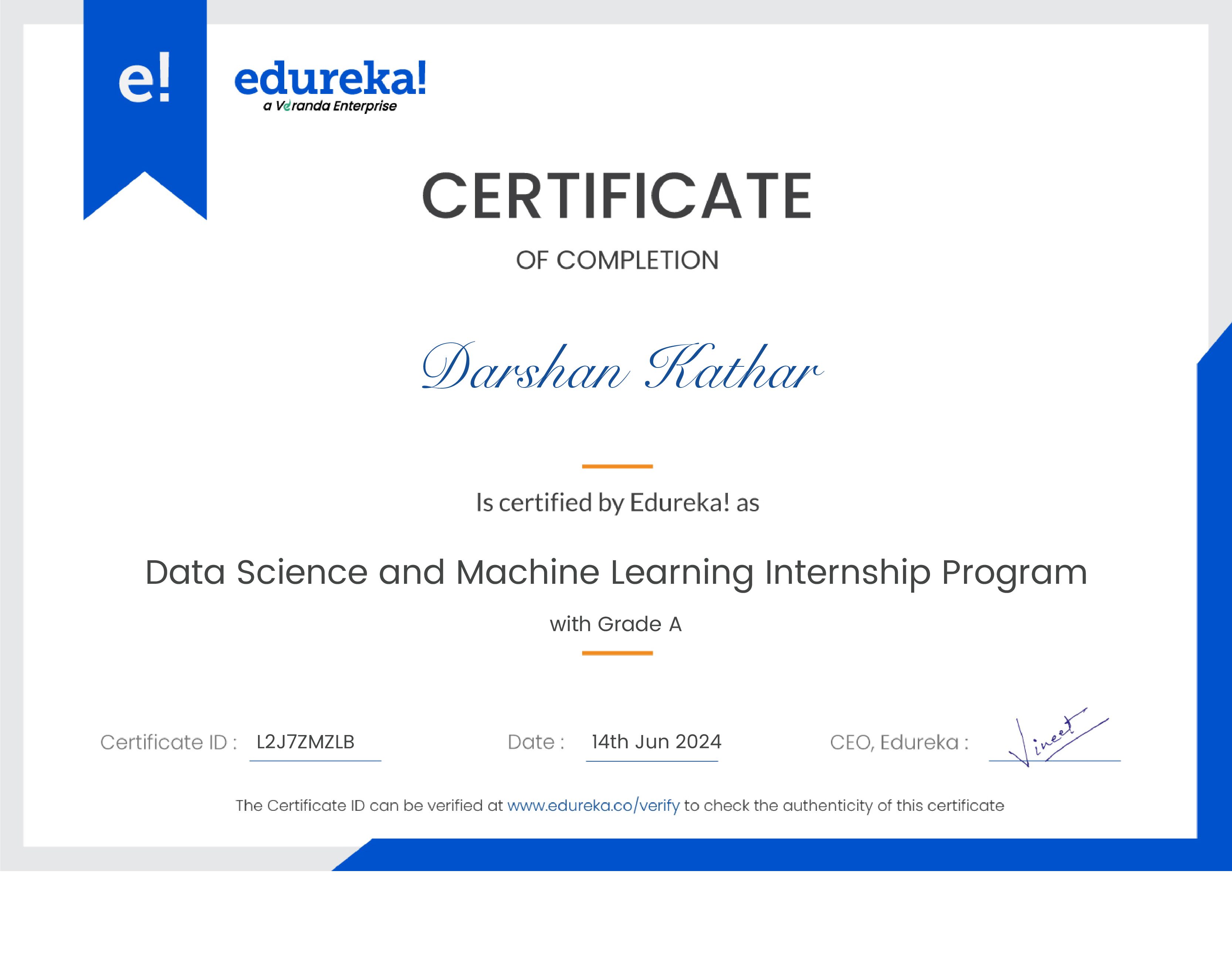certificate!