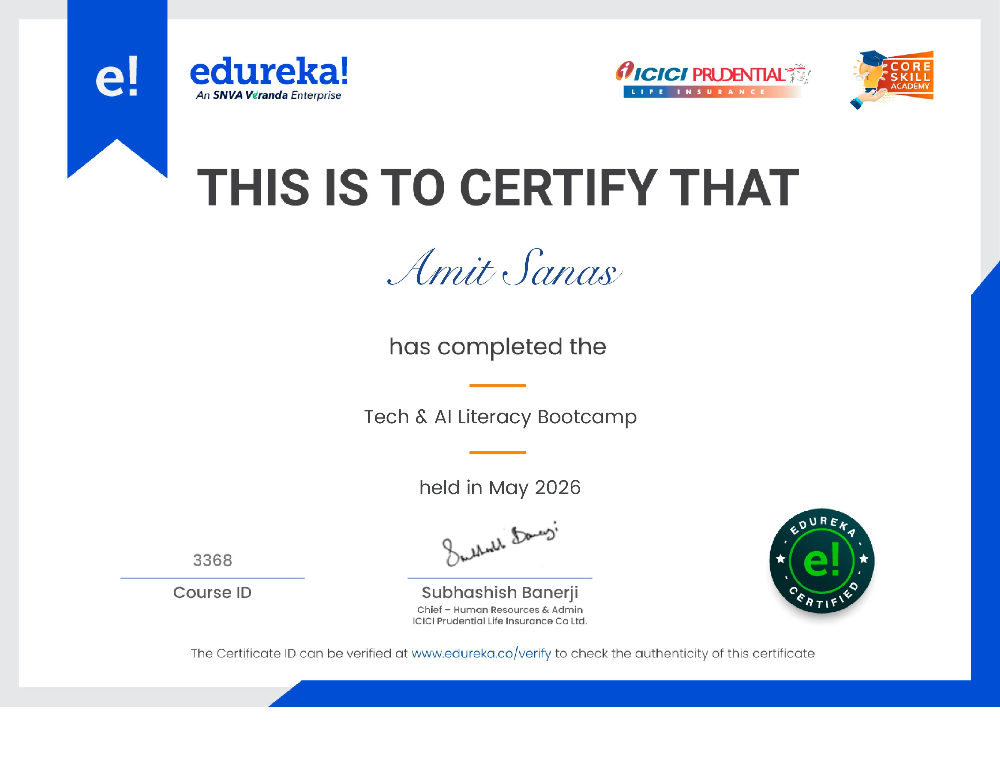 certificate!