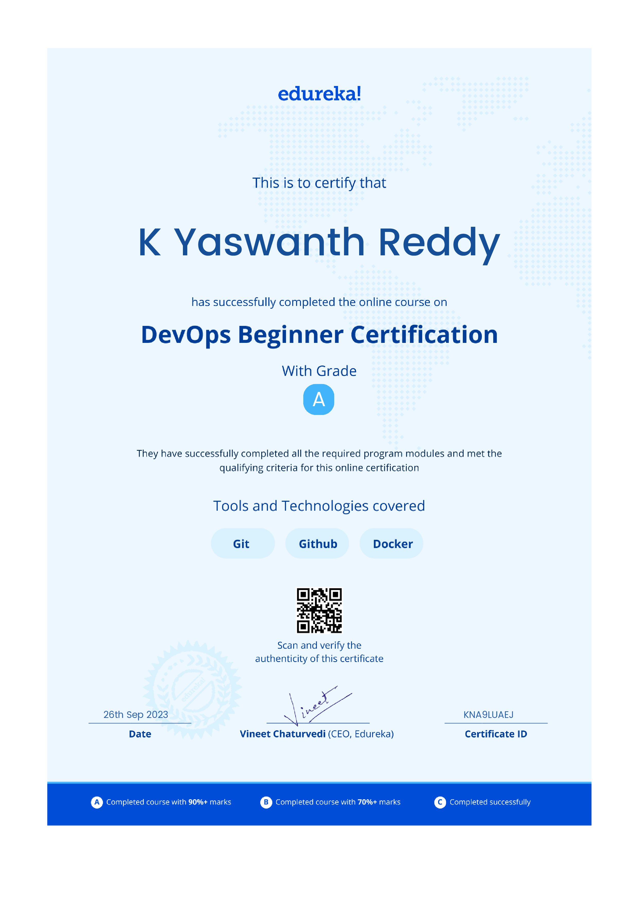 certificate!