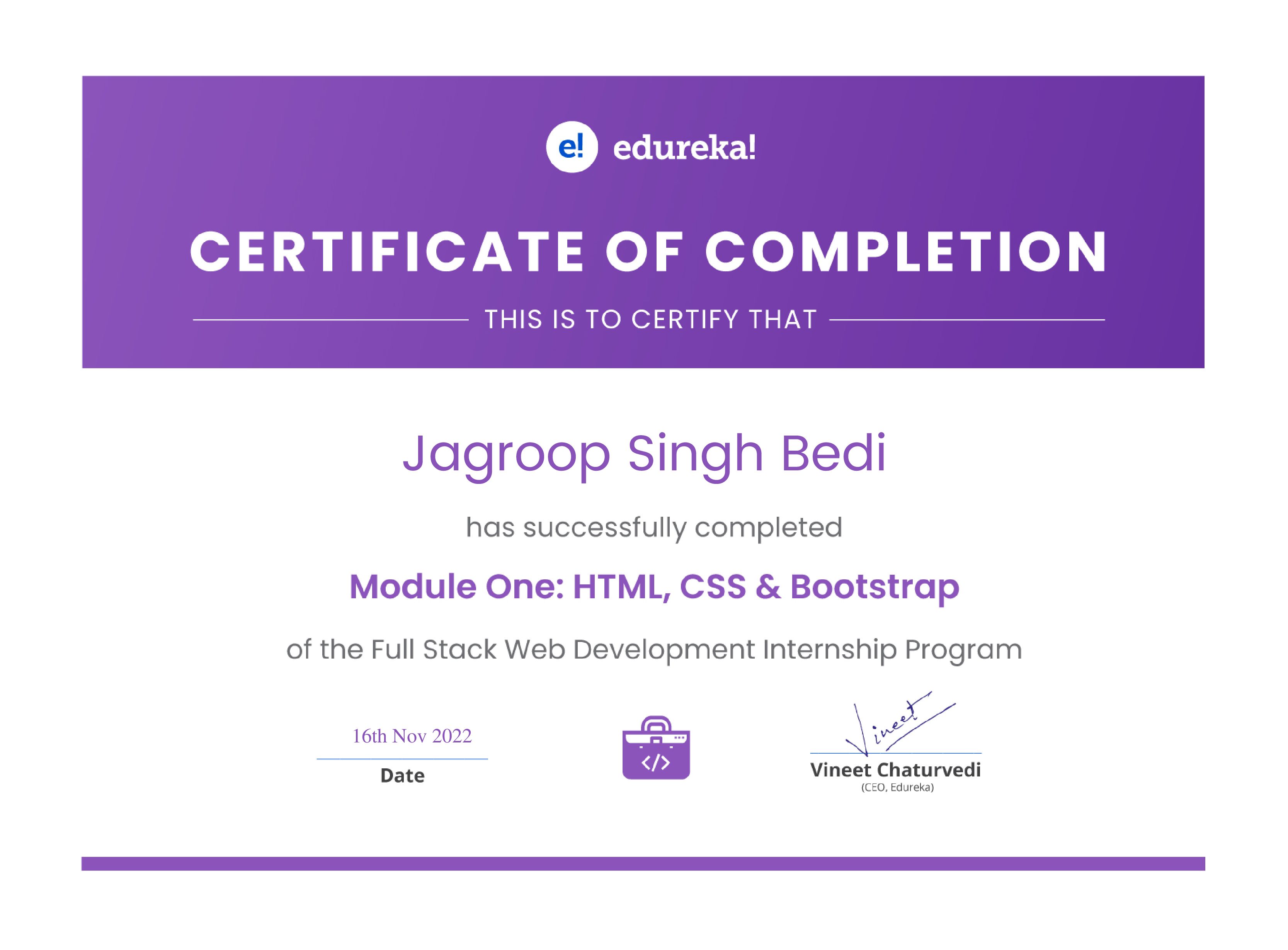 certificate!