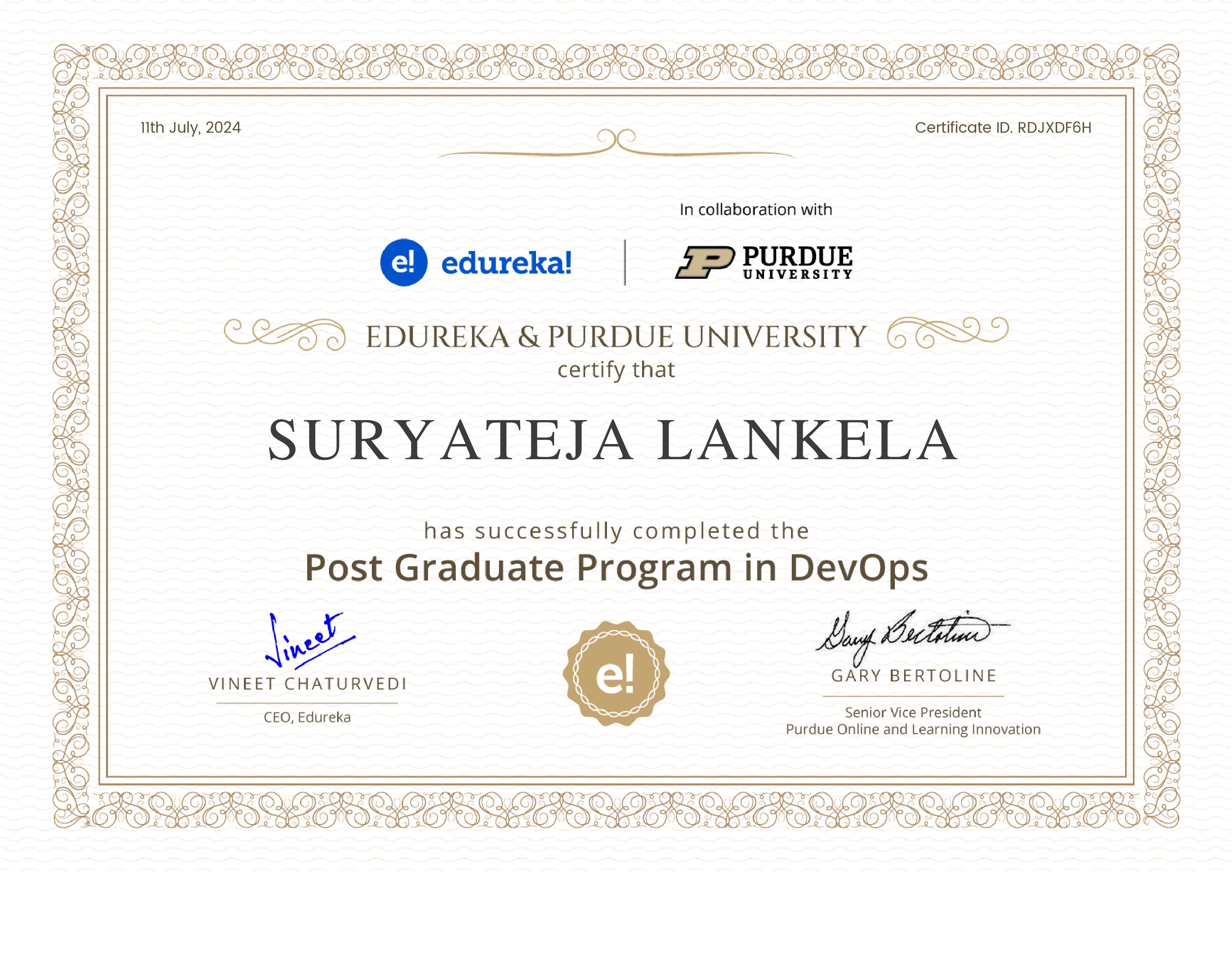 certificate!