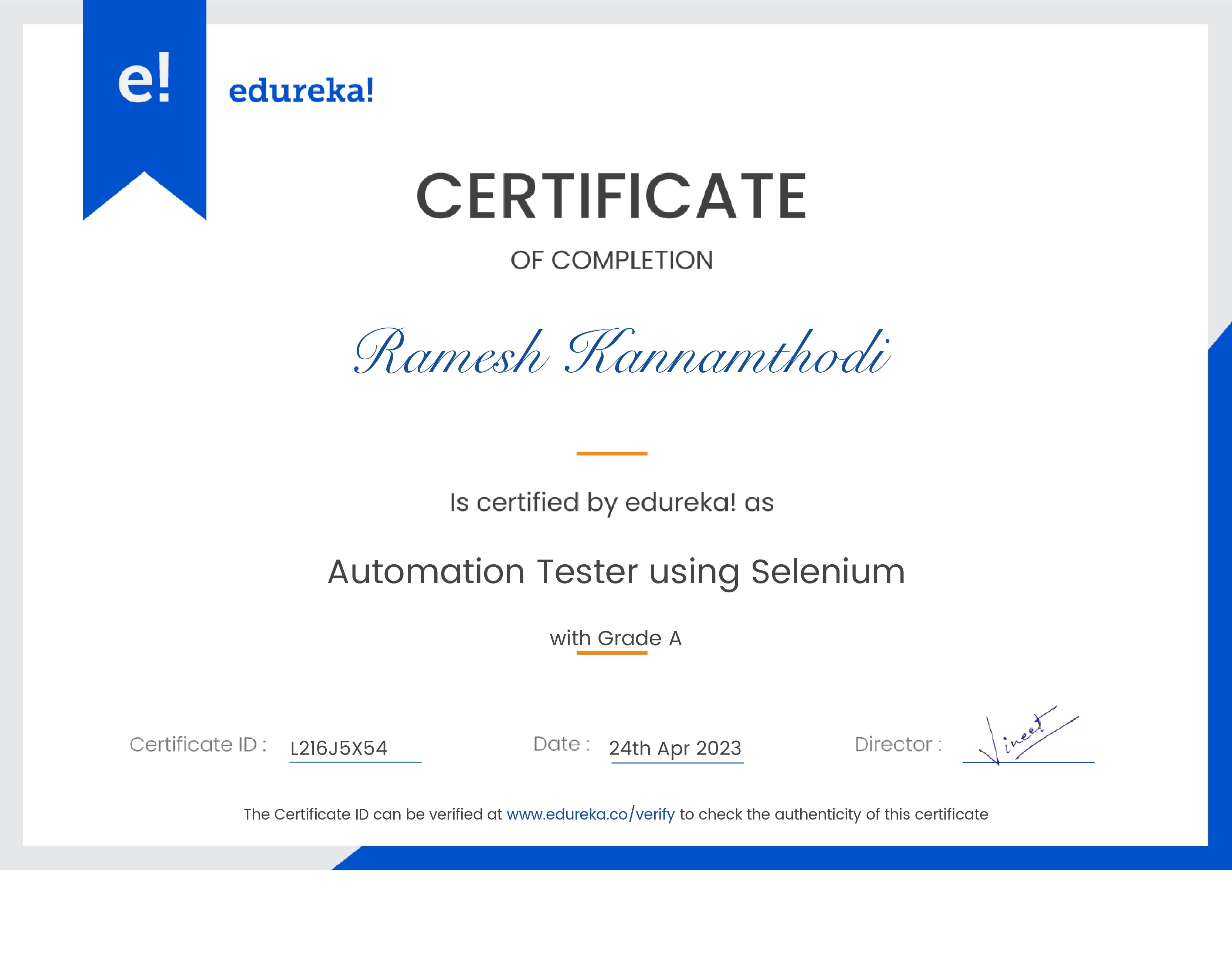 certificate!