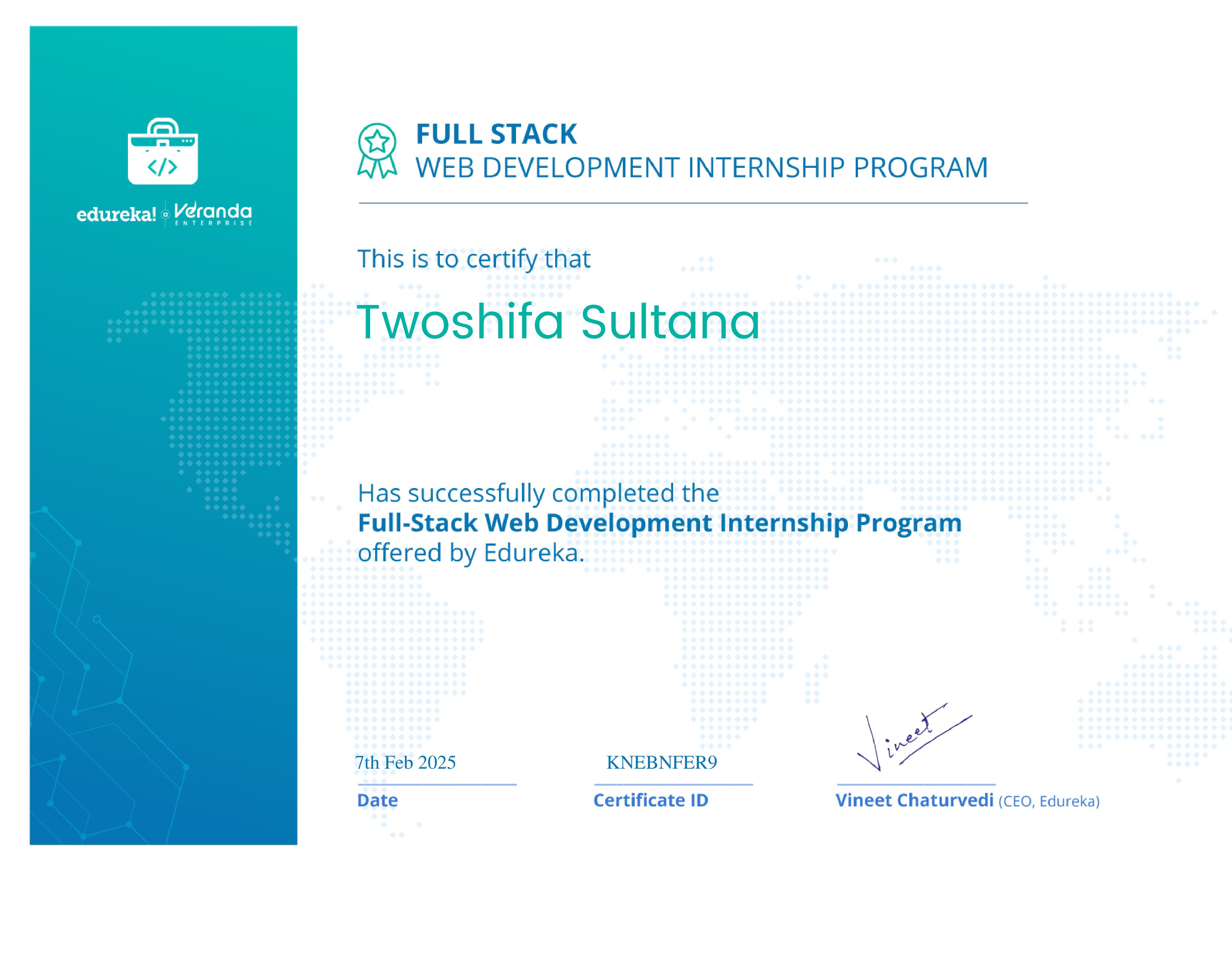 certificate!