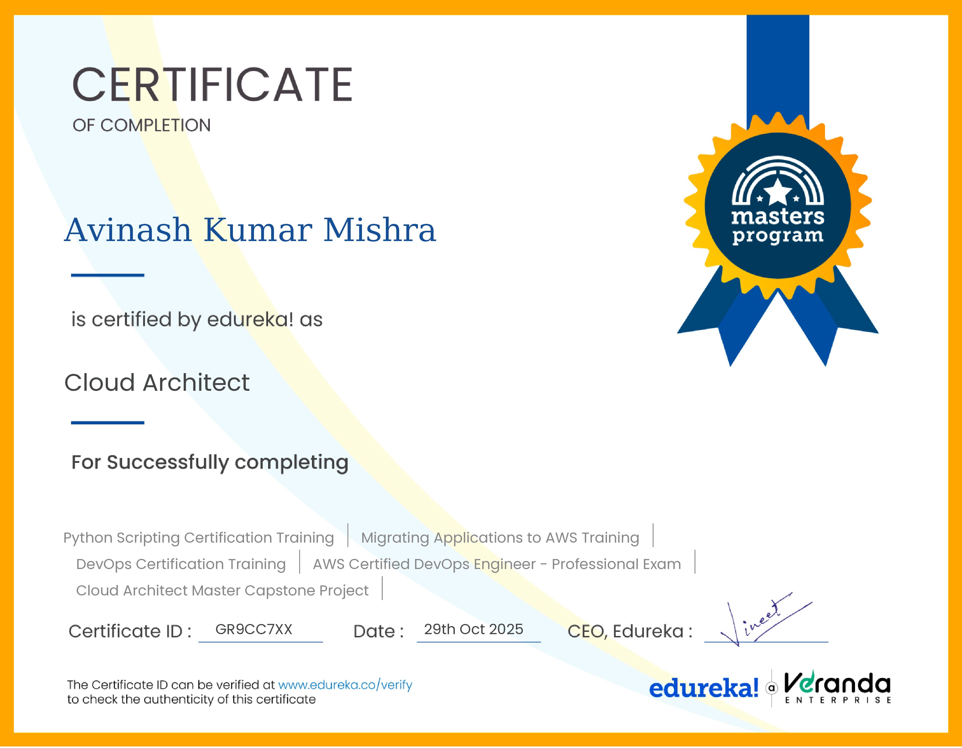 certificate!