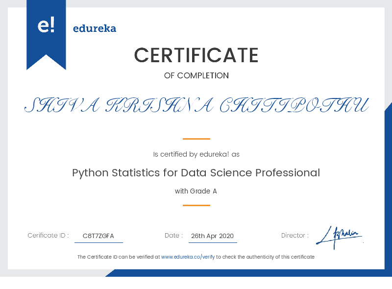 certificate!
