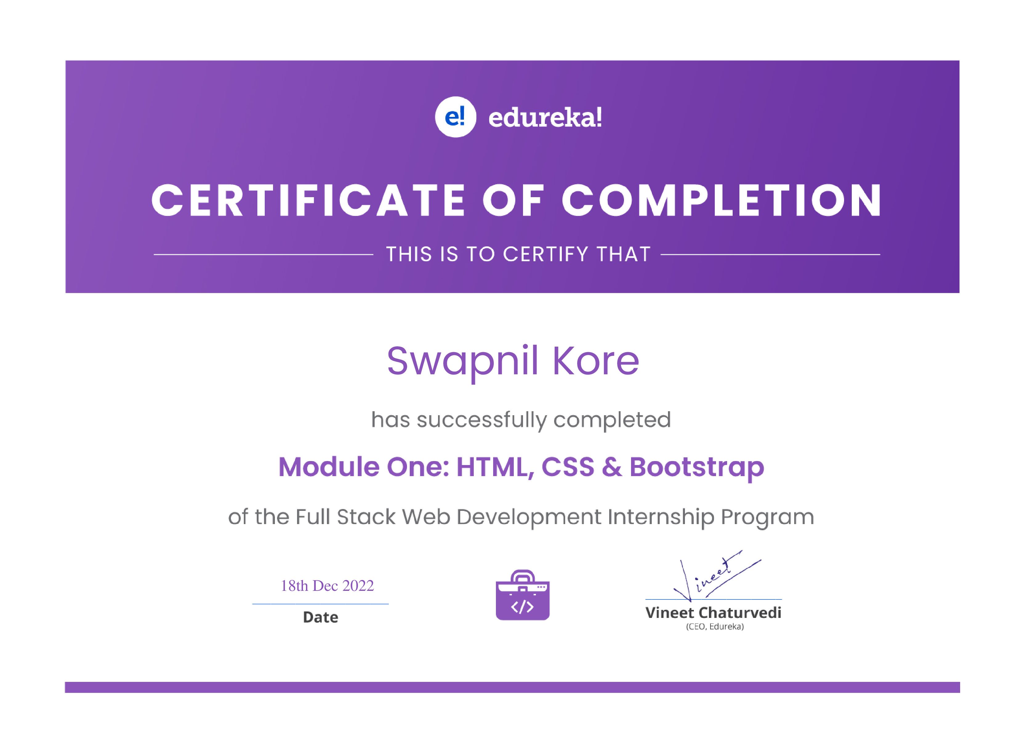 certificate!