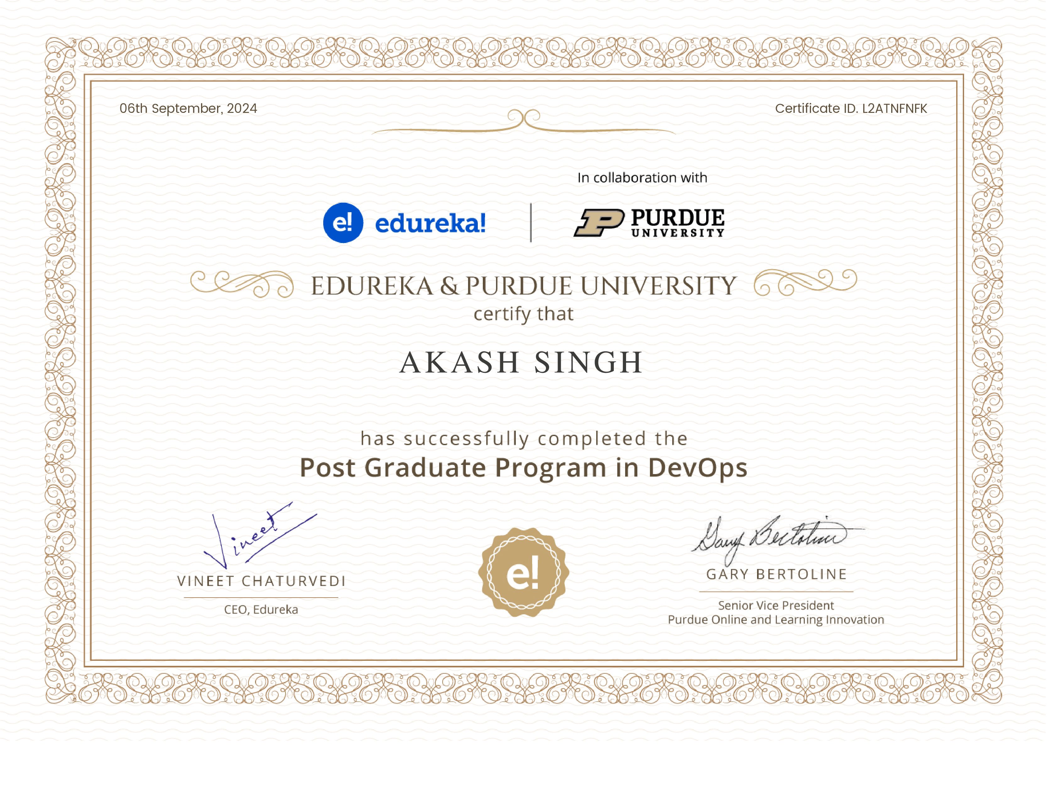 certificate!