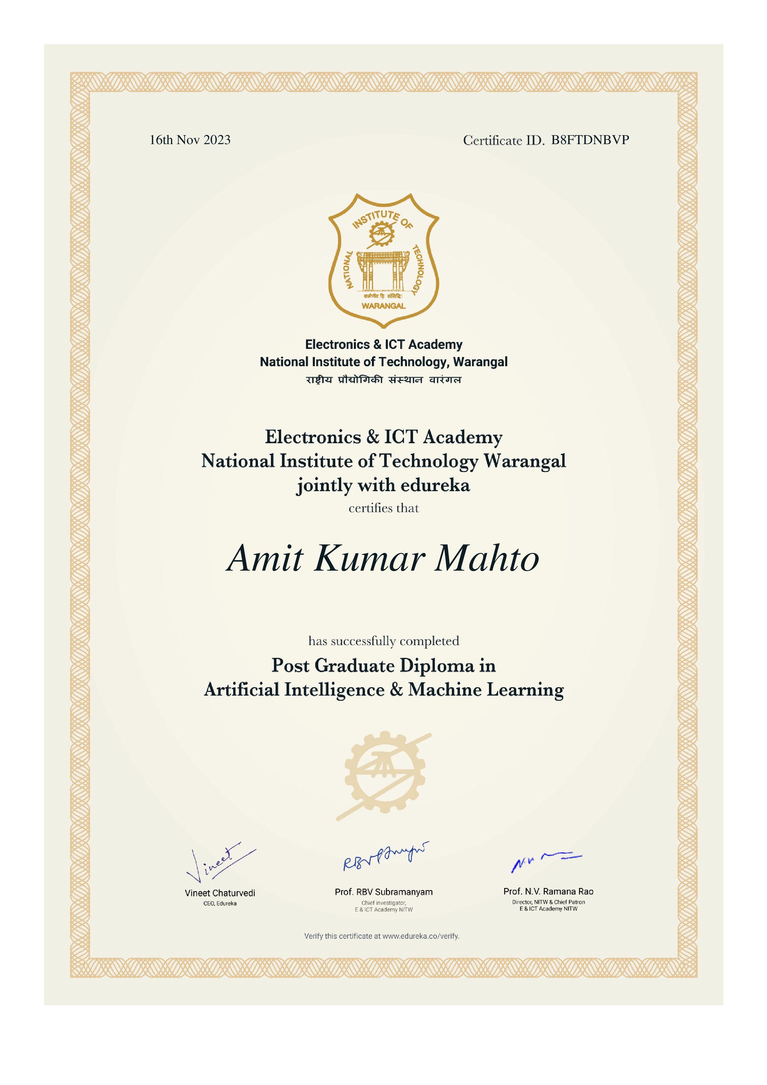 certificate!