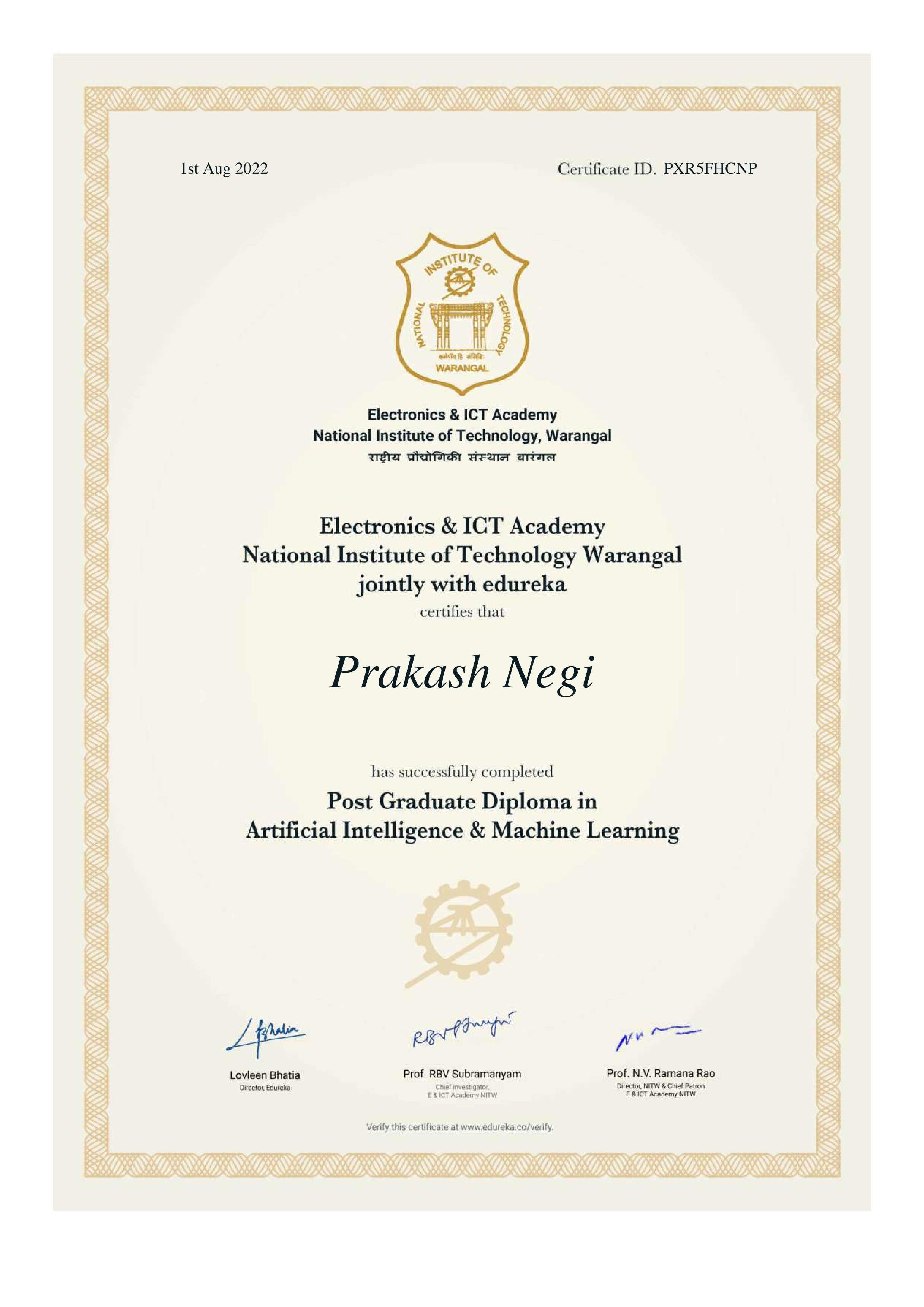 certificate!