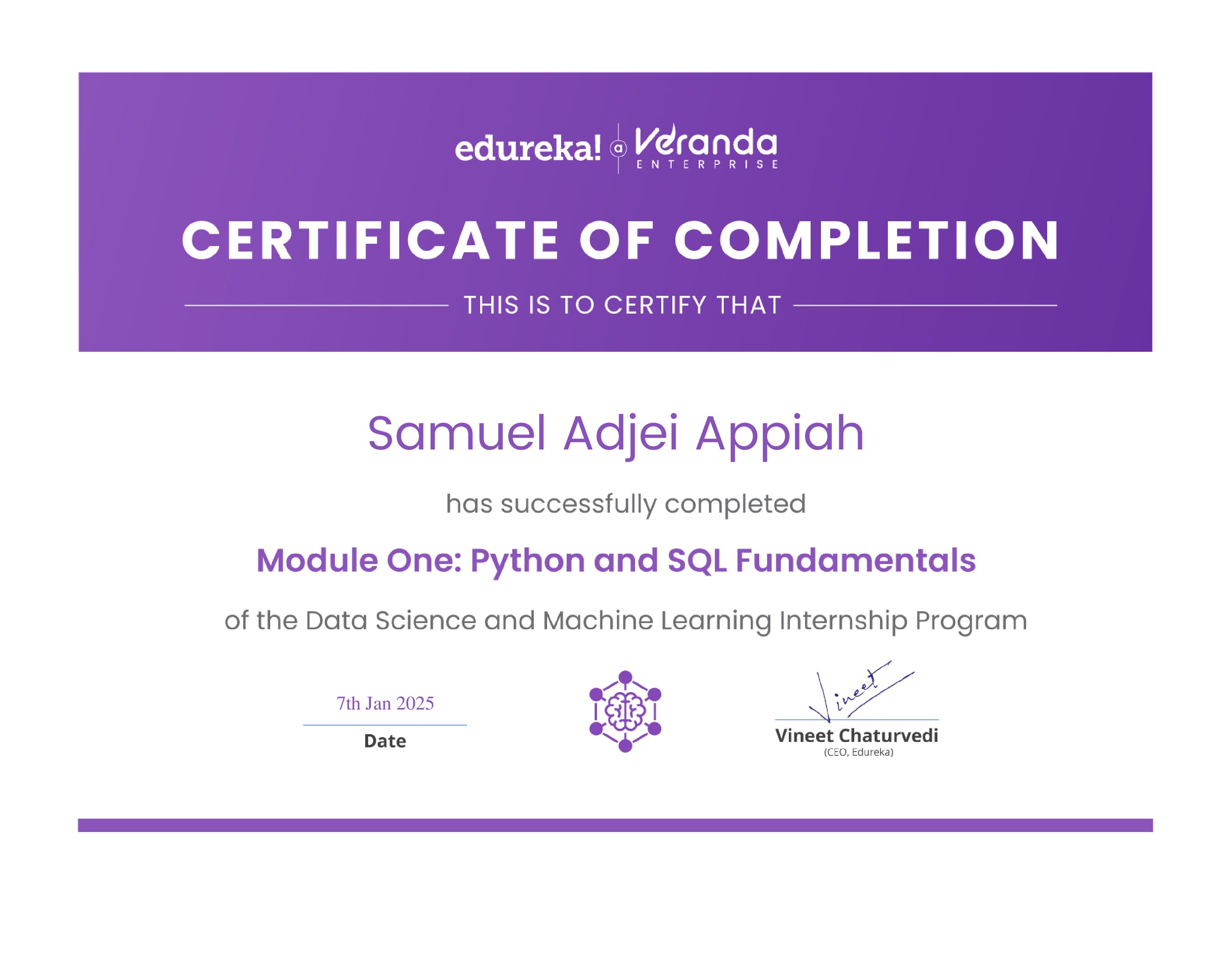 certificate!