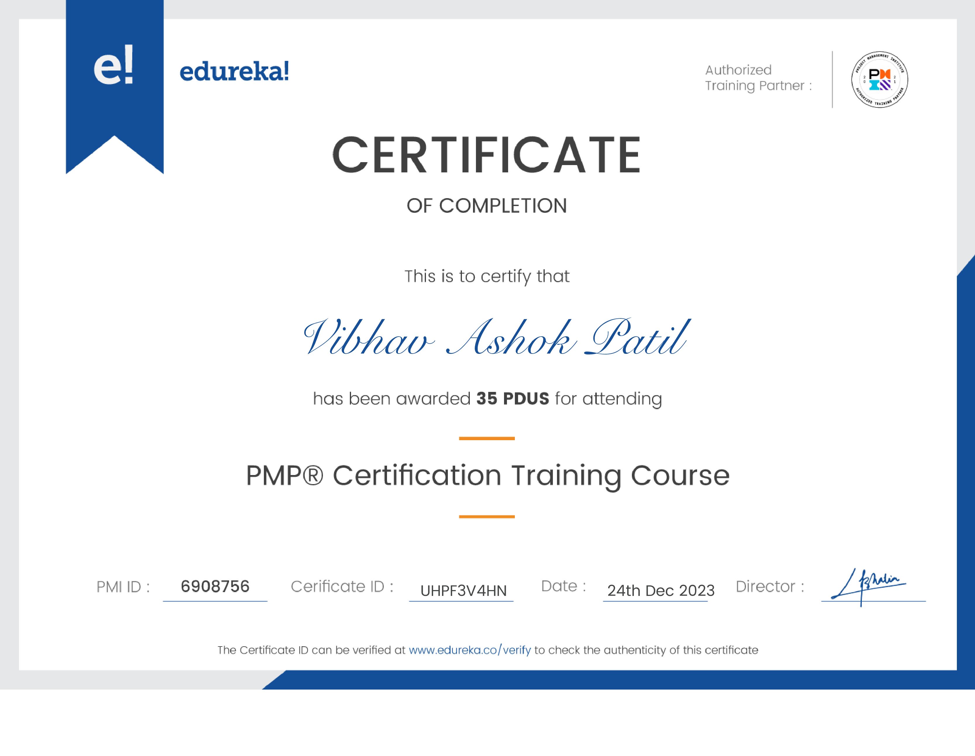 certificate!
