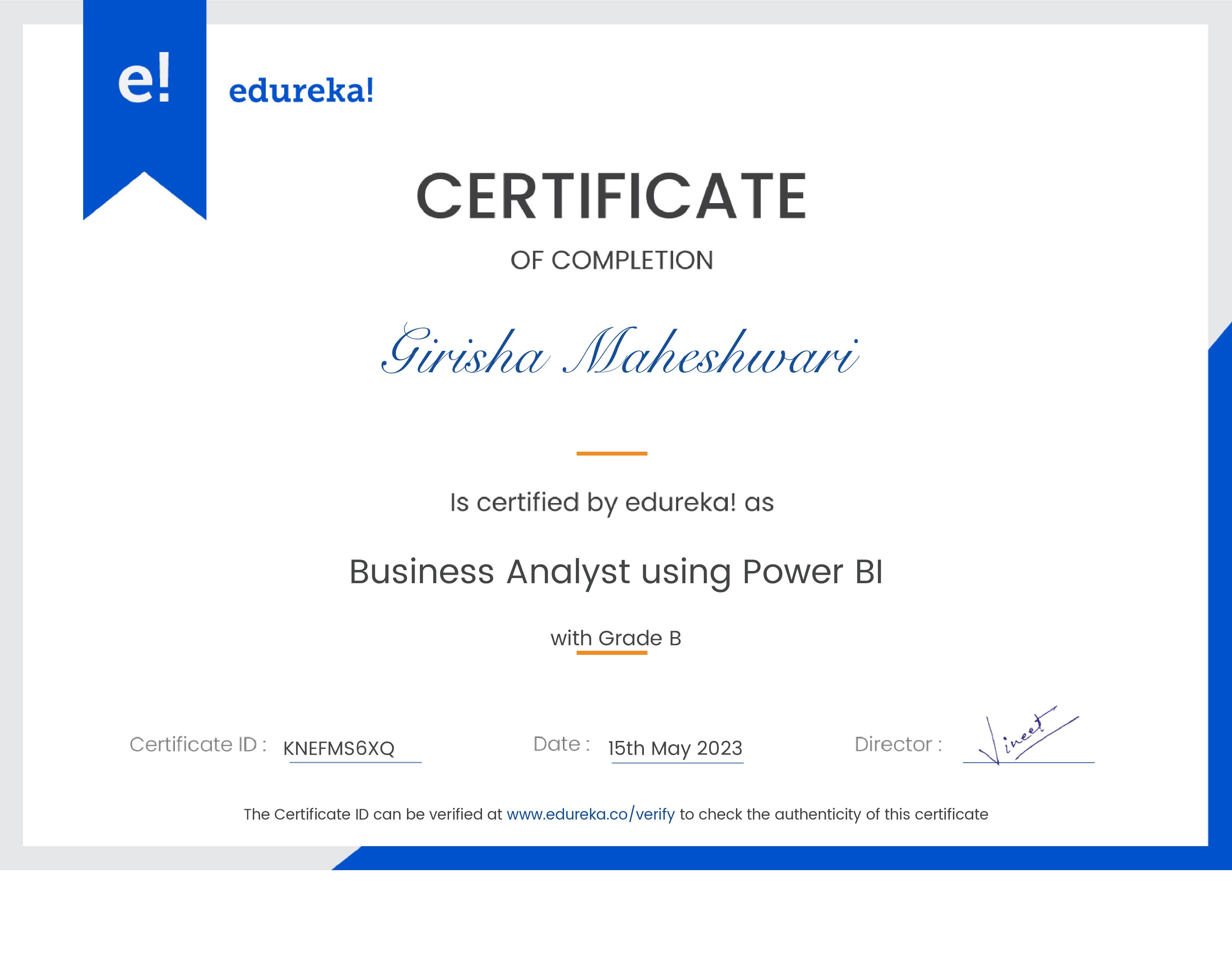 certificate!